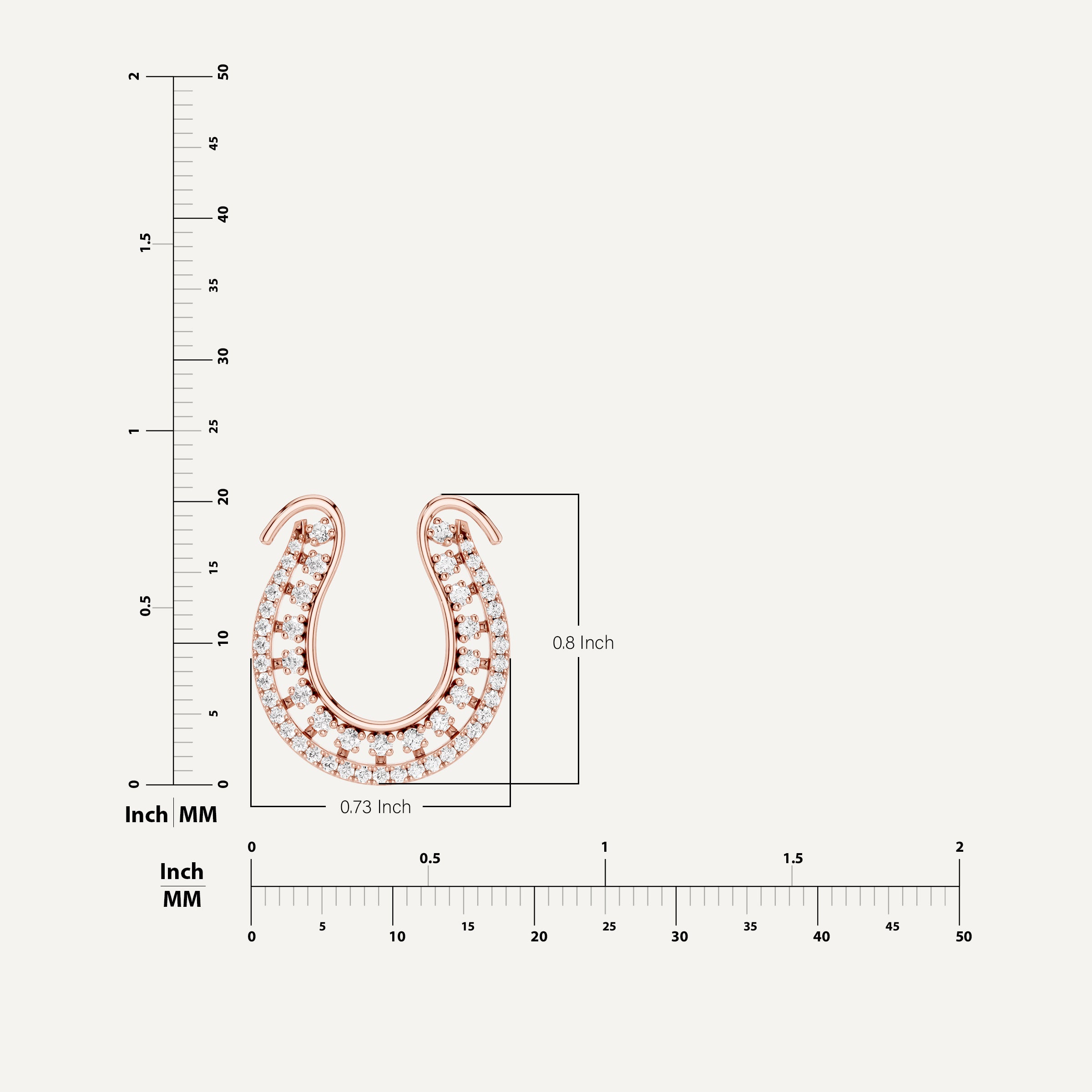 Luckspur, Horseshoe Pendant in 18K Rose Gold