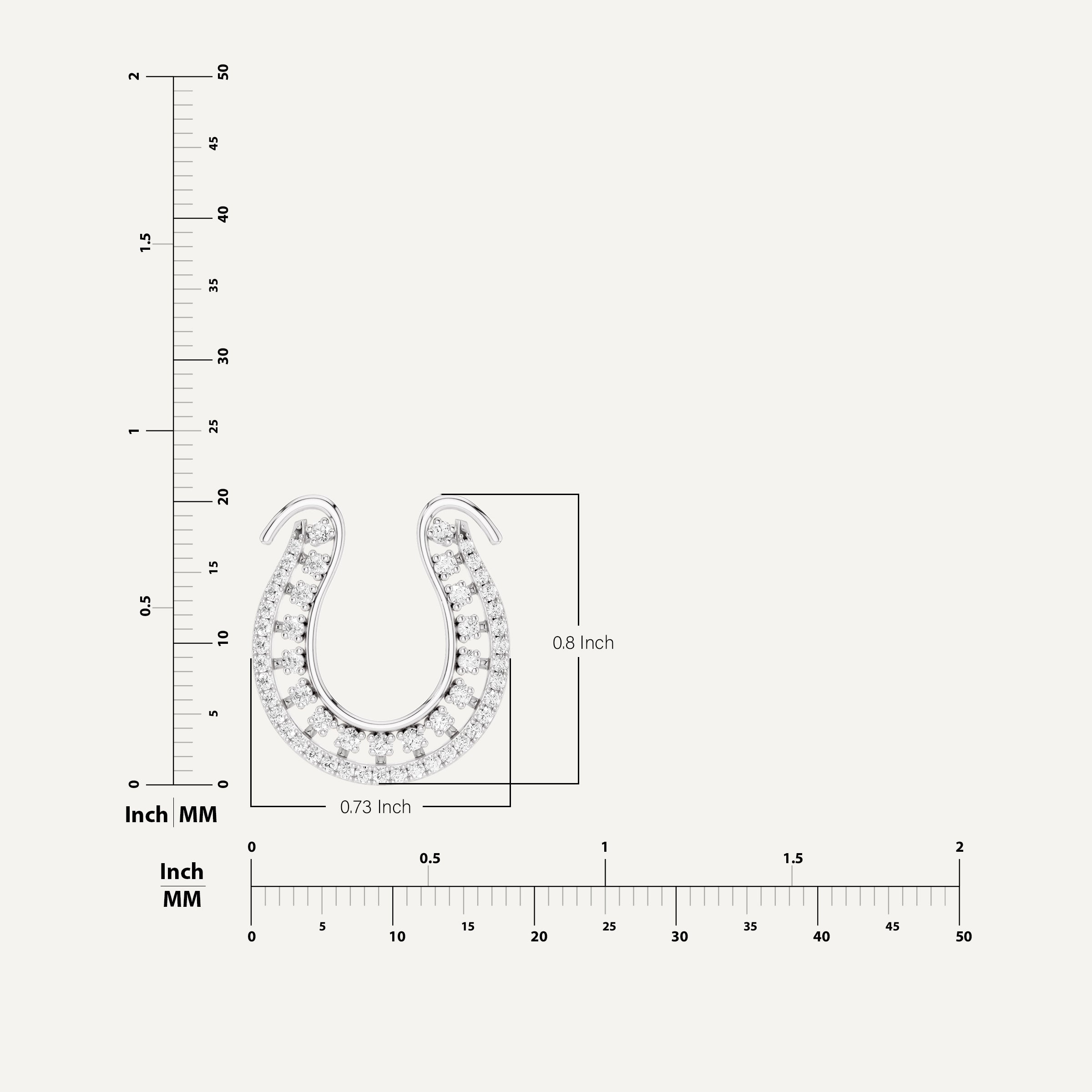 Luckspur, Horseshoe Pendant in 18K White Gold