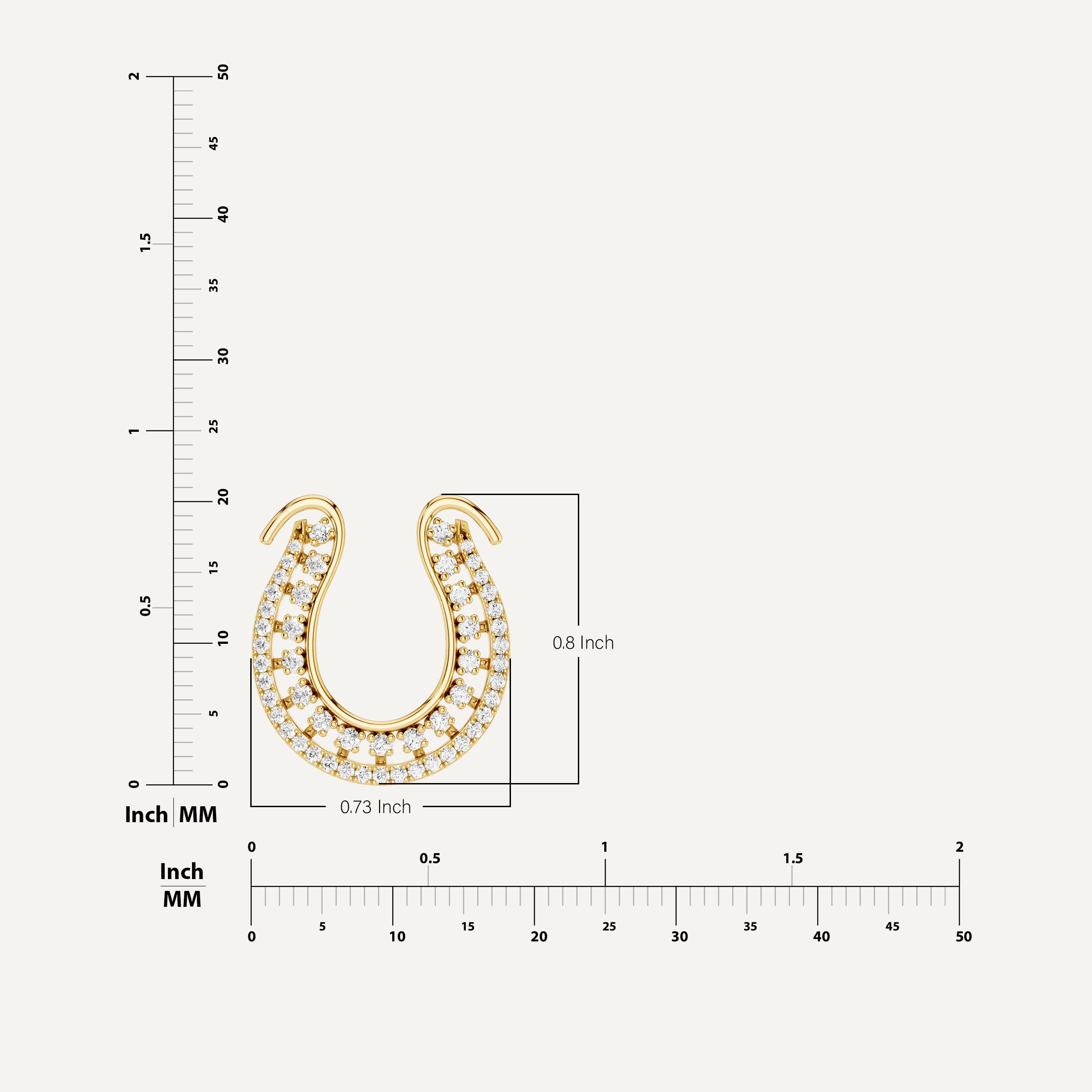 Luckspur, Horseshoe Pendant in 14K Yellow Gold