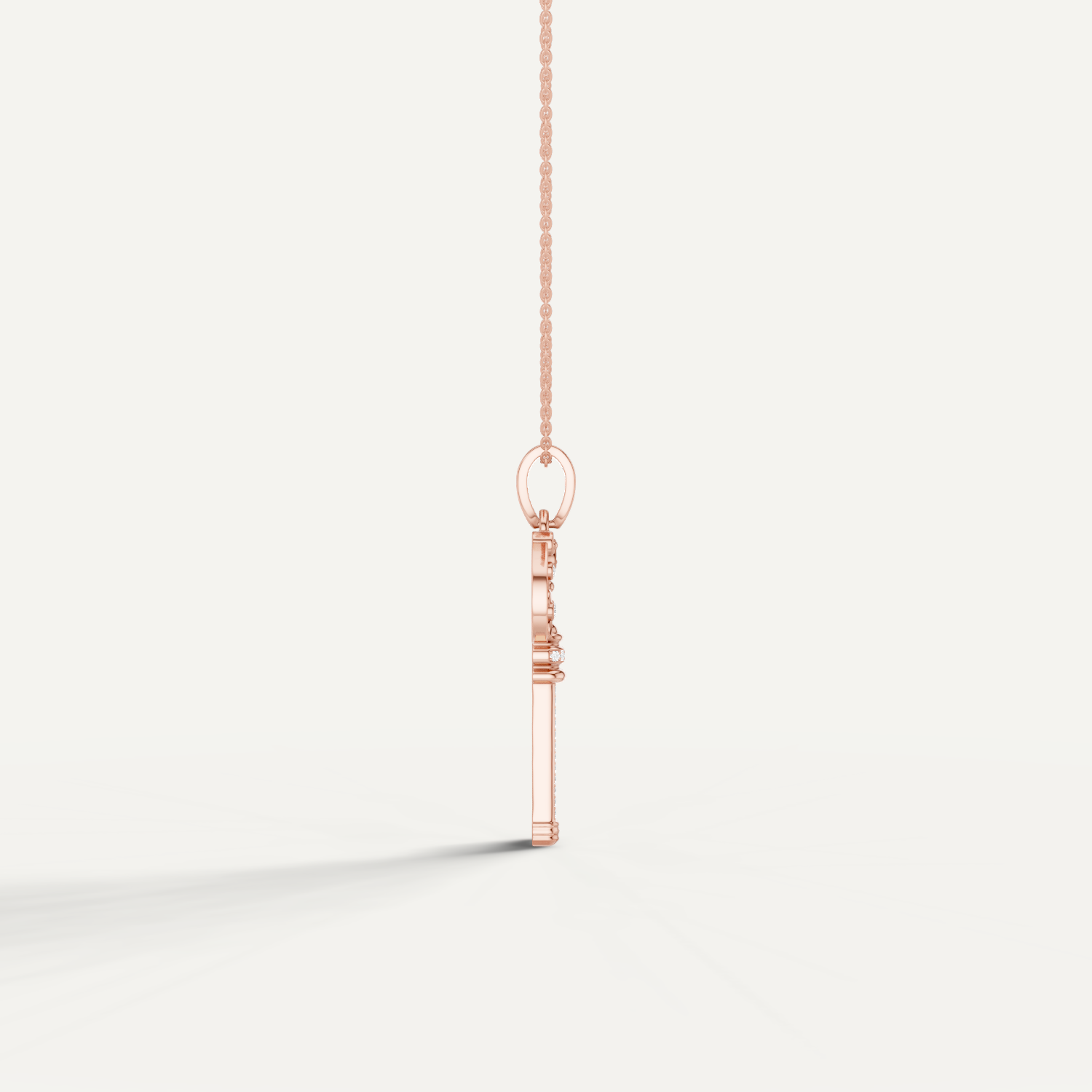Cle Amour, Key Pendant in 14K Rose Gold
