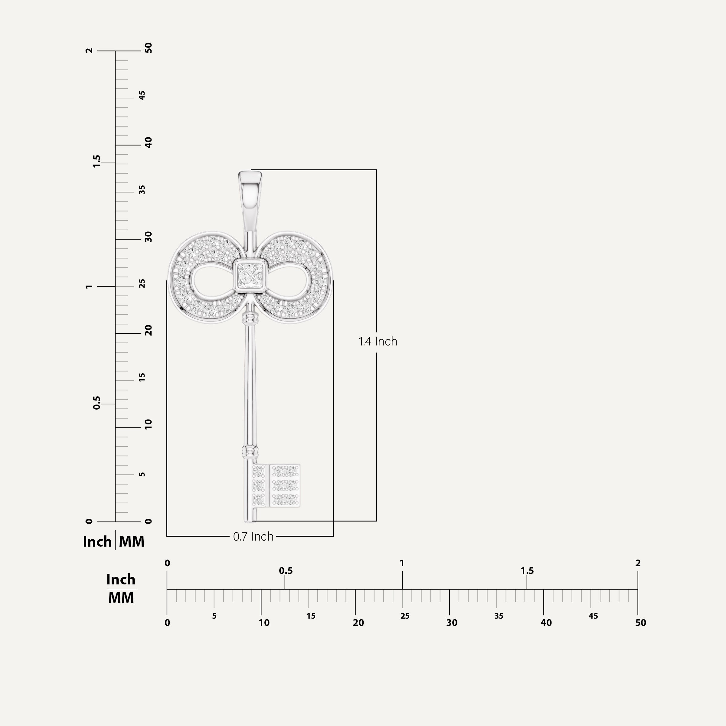 Keeley, Key Pendant in 14K White Gold