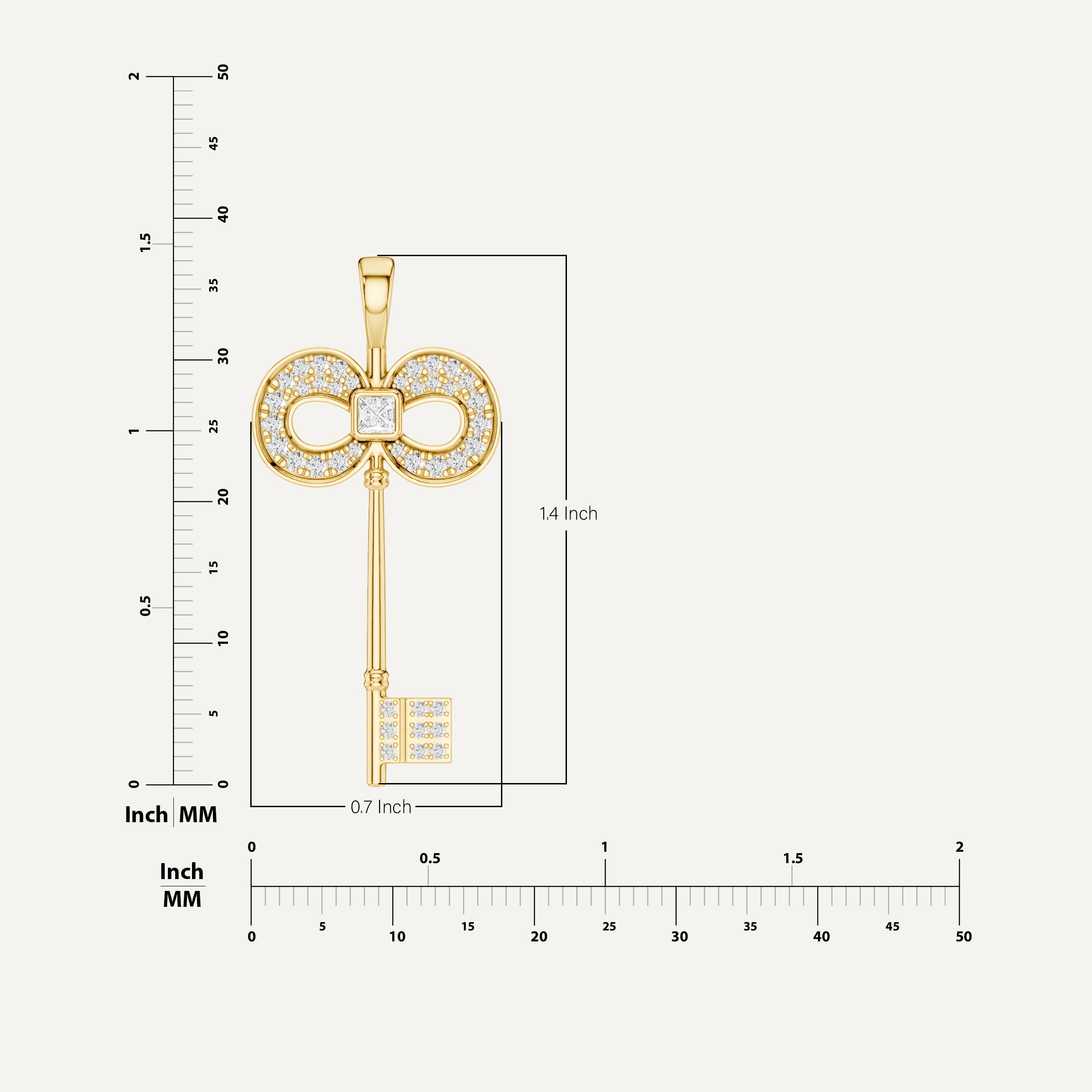 Keeley, Key Pendant in 18K Yellow Gold