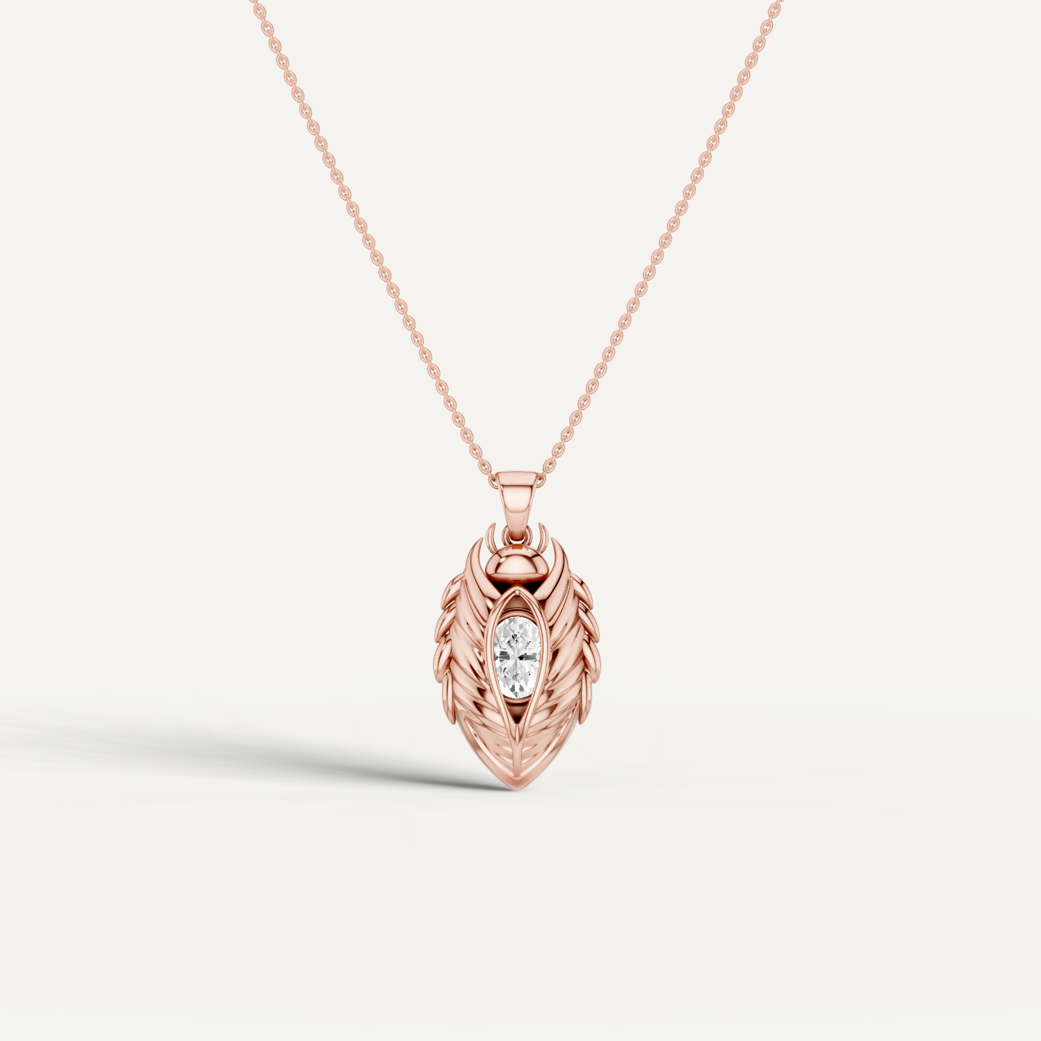 Scarabyne, Scarab Pendant in 14K Rose Gold