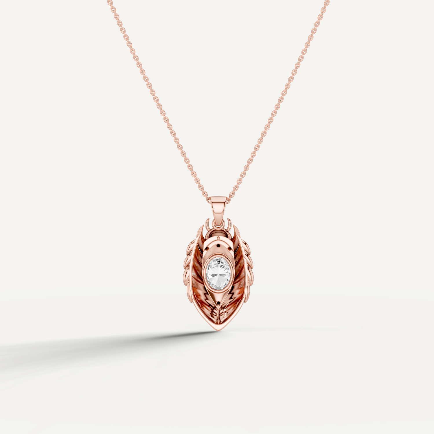Scarabyne, Scarab Pendant in 14K Rose Gold