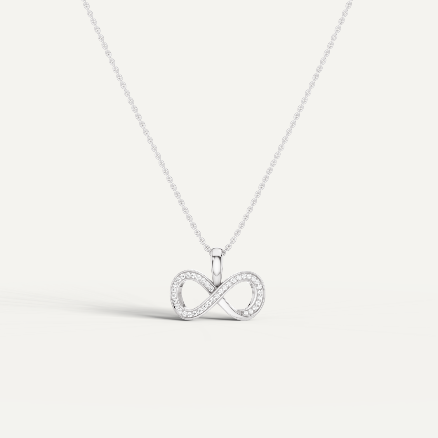 Infinitia, Infinity Pendant in 14K White Gold