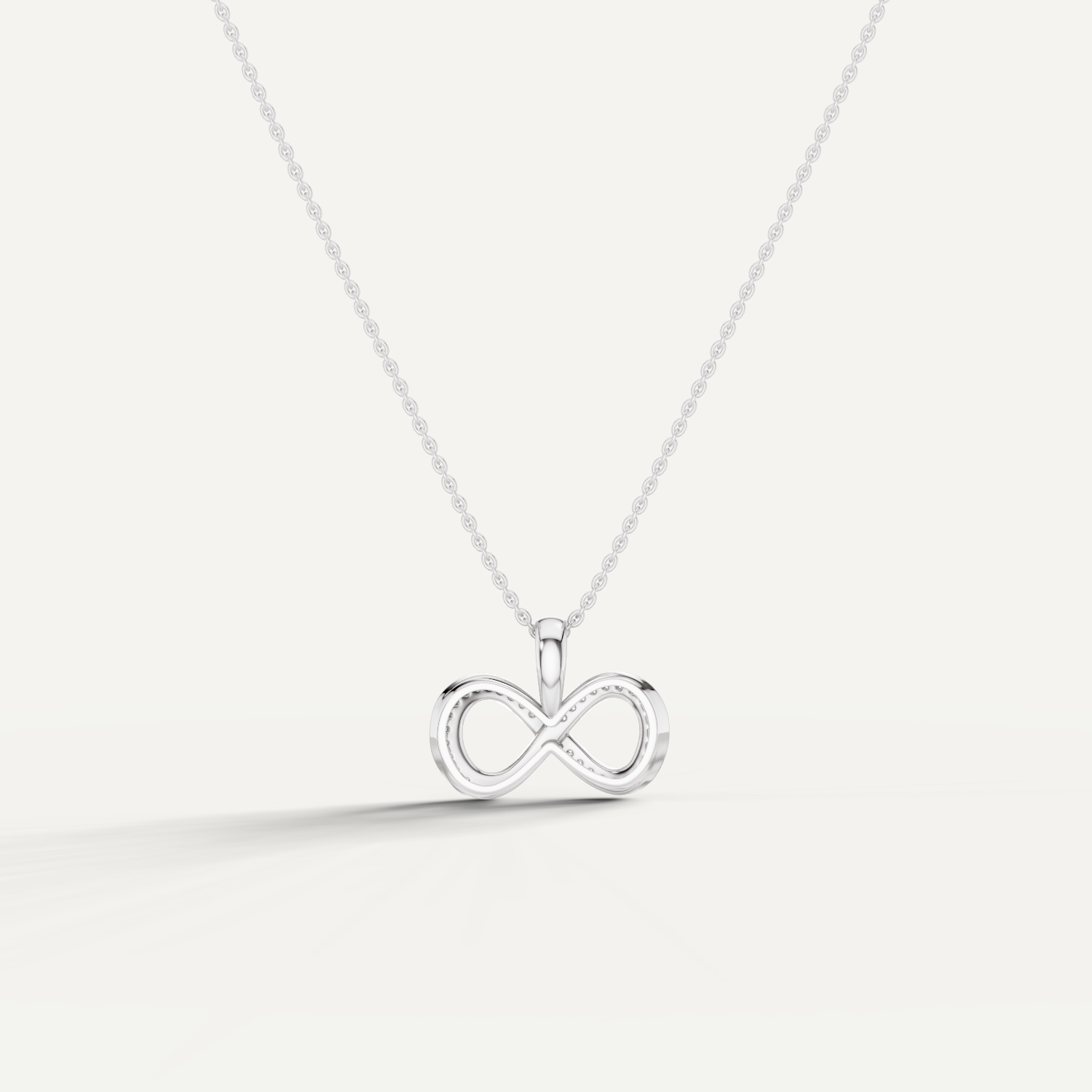 Infinitia, Infinity Pendant in 18K White Gold