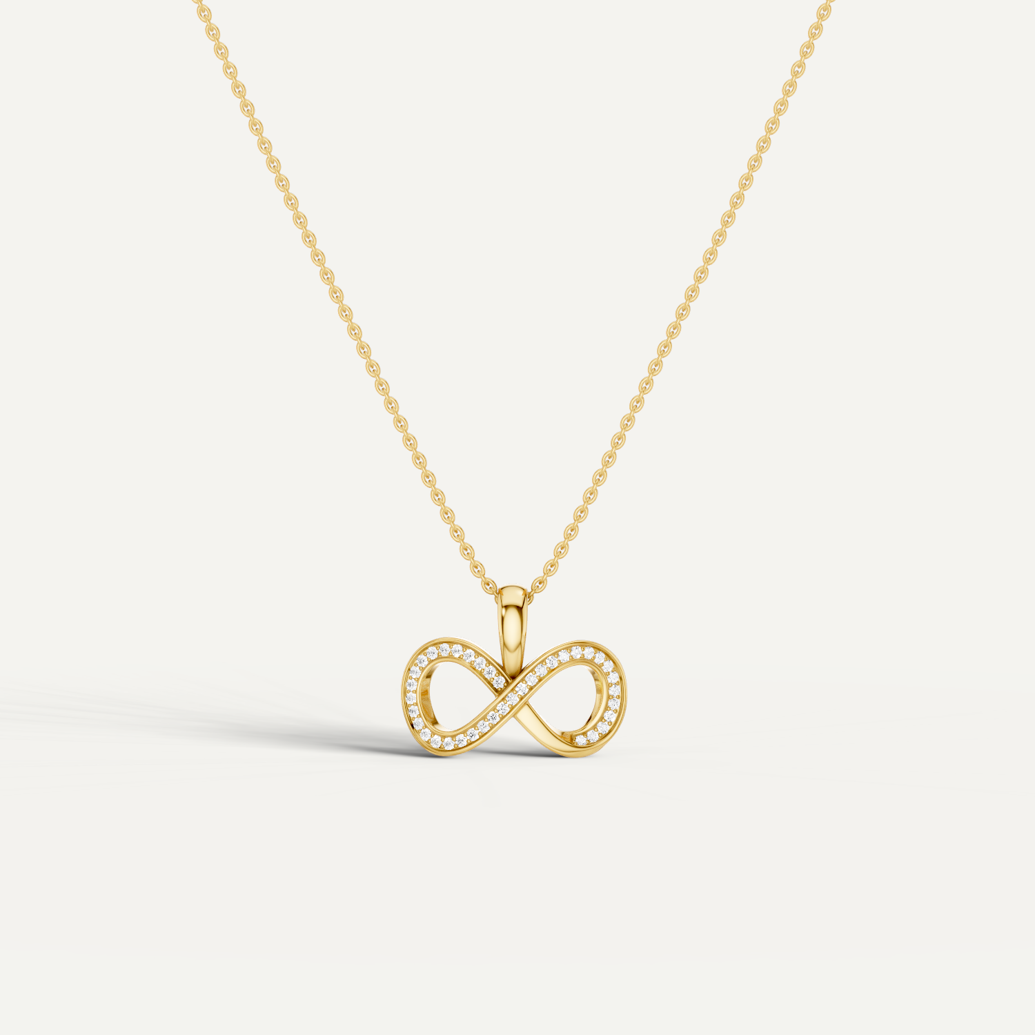 Infinitia, Infinity Pendant in 18K Yellow Gold