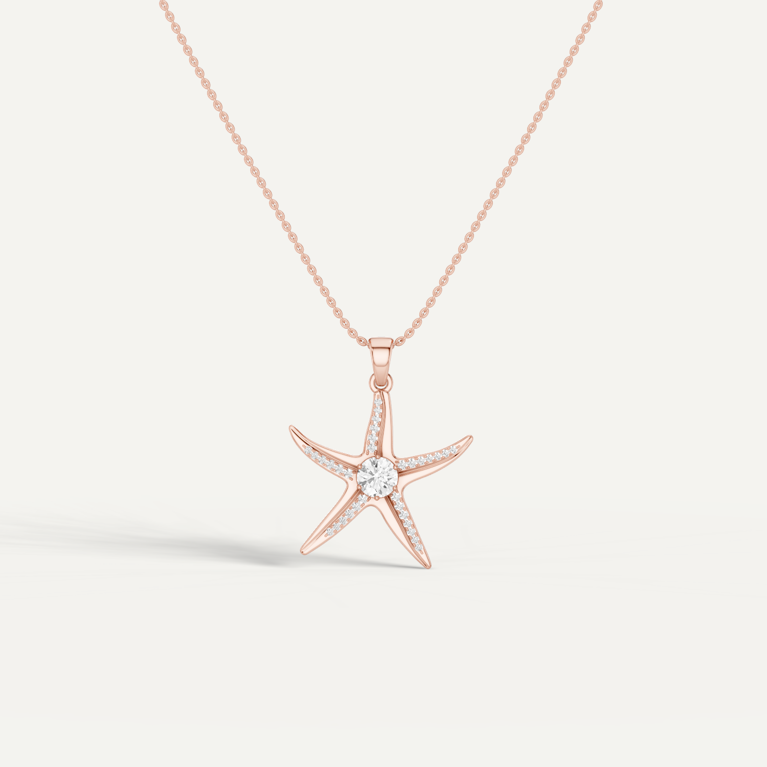 Seastar, Starfish Pendant in 14K Rose Gold