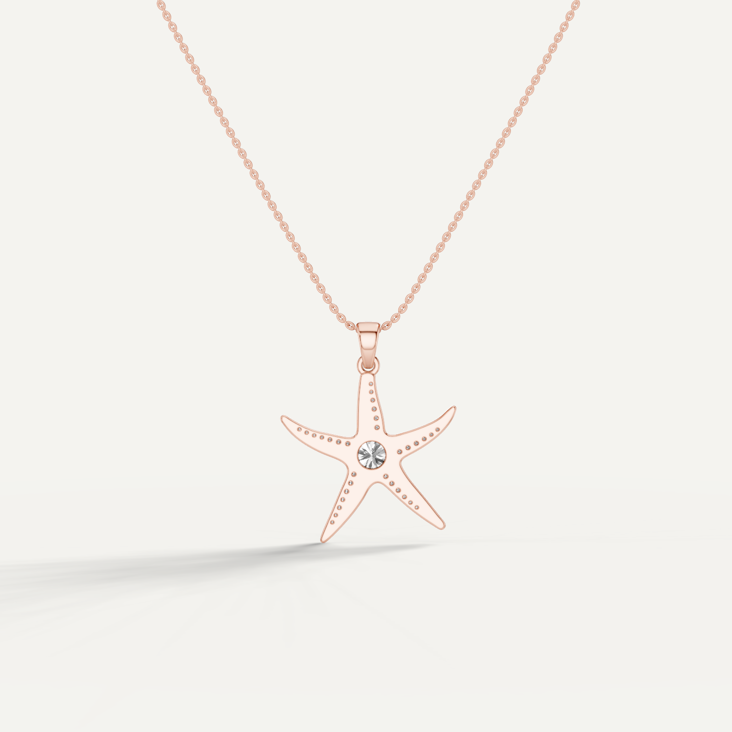 Seastar, Starfish Pendant in 14K Rose Gold
