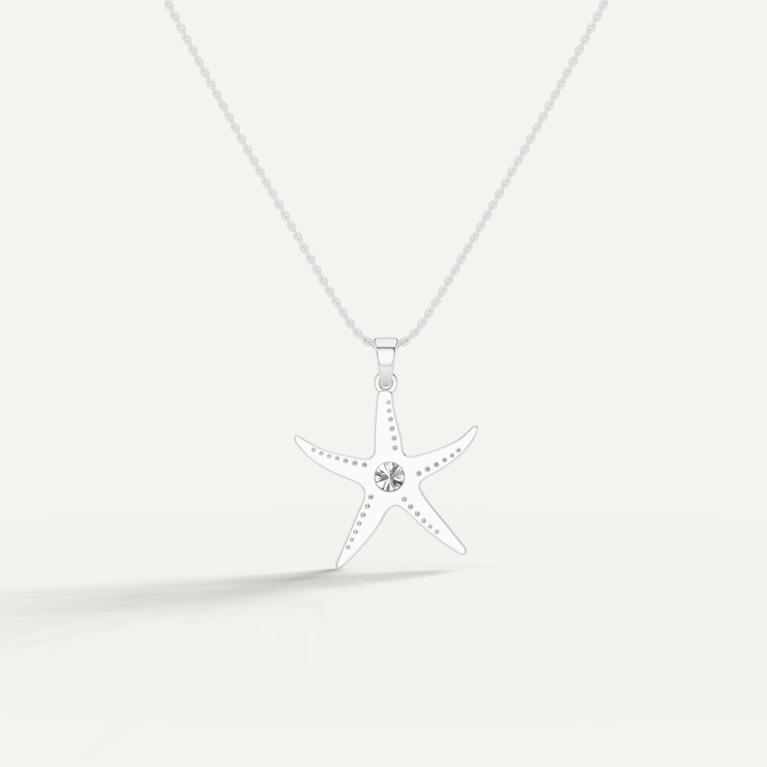 Seastar, Starfish Pendant in 18K White Gold