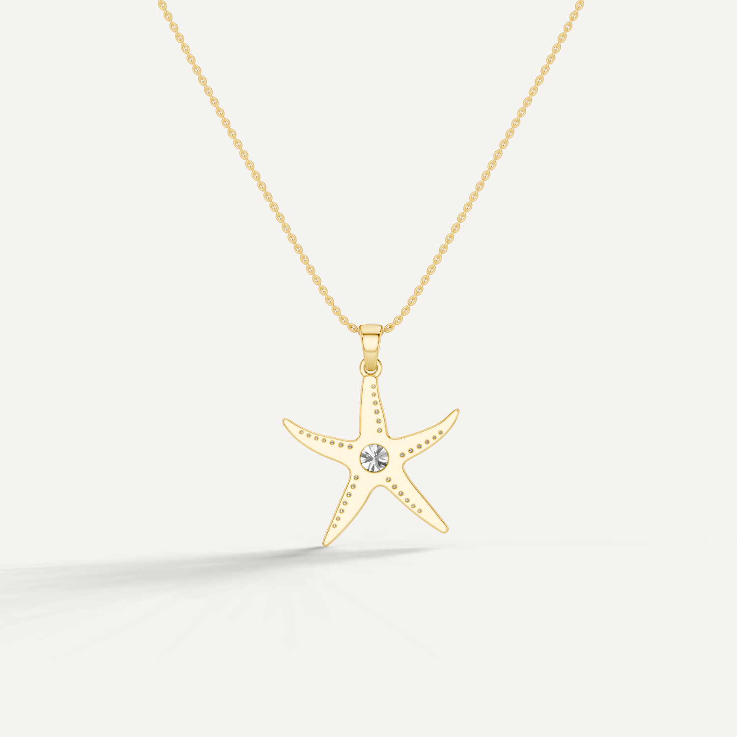 Seastar, Starfish Pendant in 18K Yellow Gold