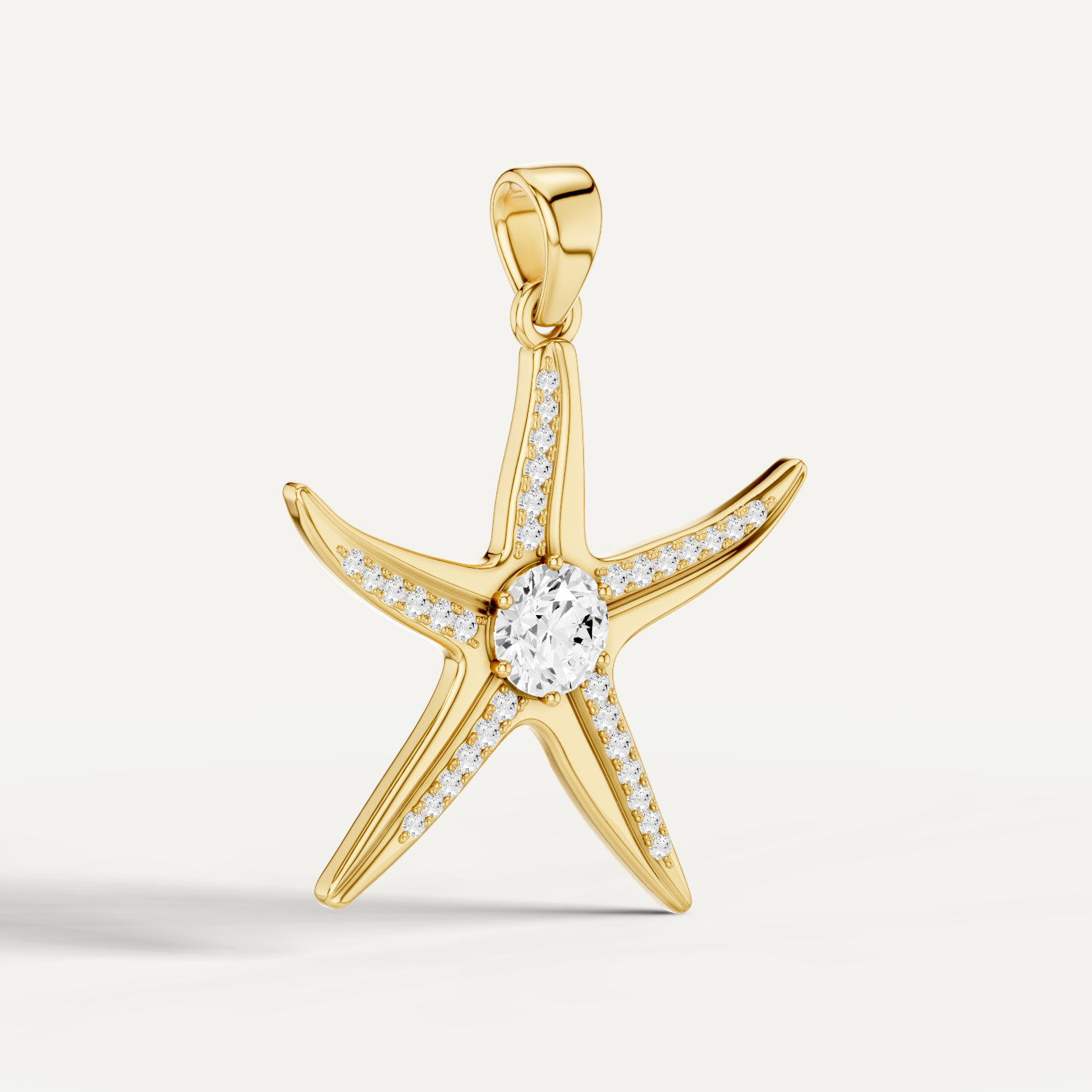 Seastar, Starfish Pendant in 14K Yellow Gold