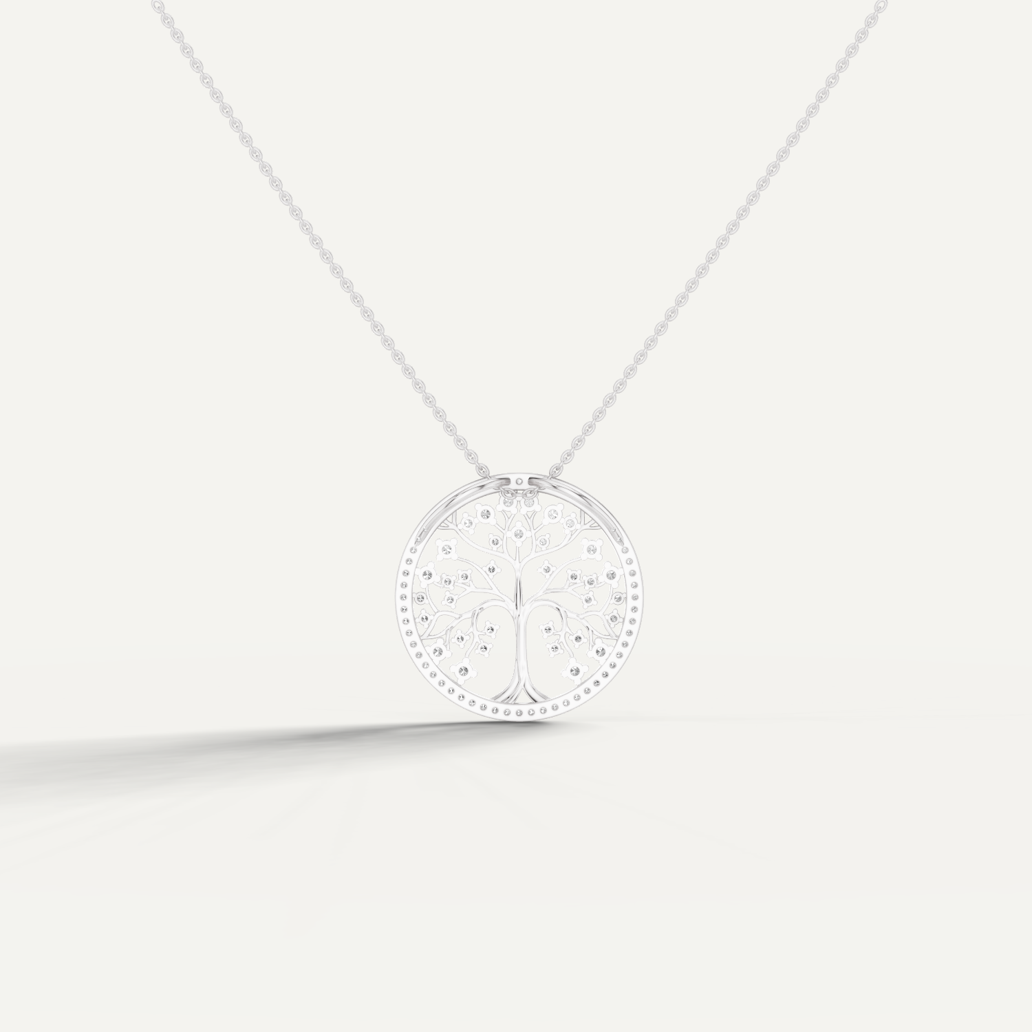 Arbora, Tree of Life Pendant in 14K White Gold