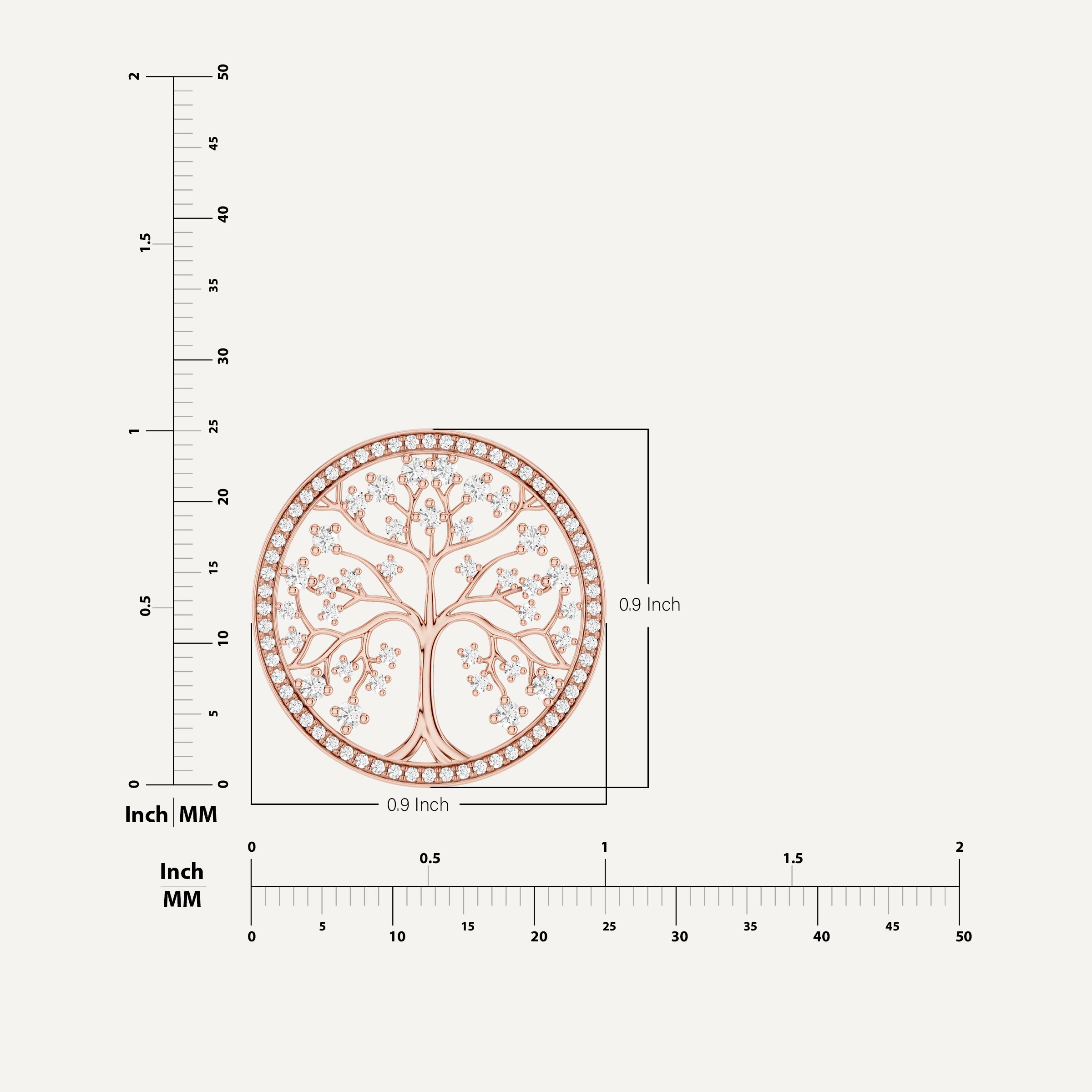 Arbora, Tree of Life Pendant in 18K Rose Gold