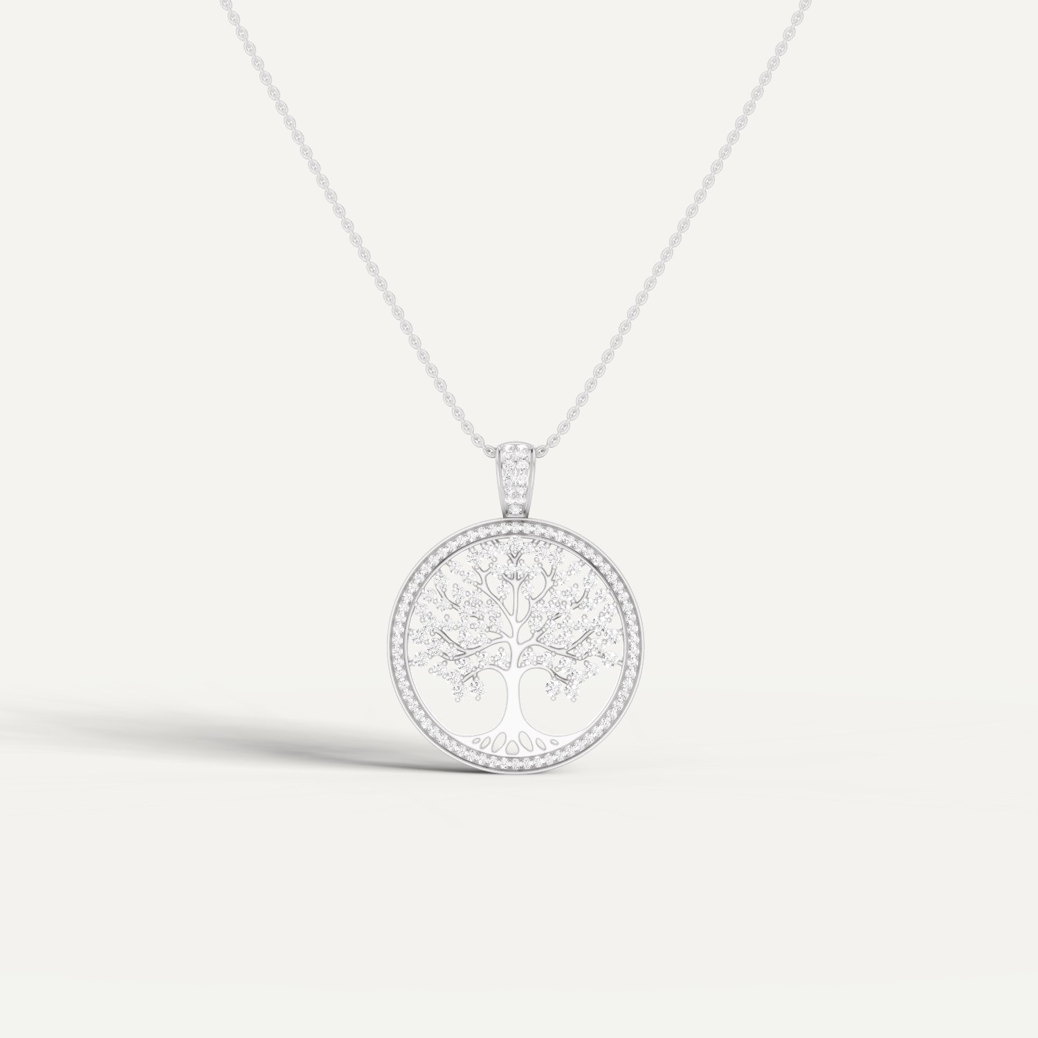 Vita, Tree of Life Pendant in 18K White Gold