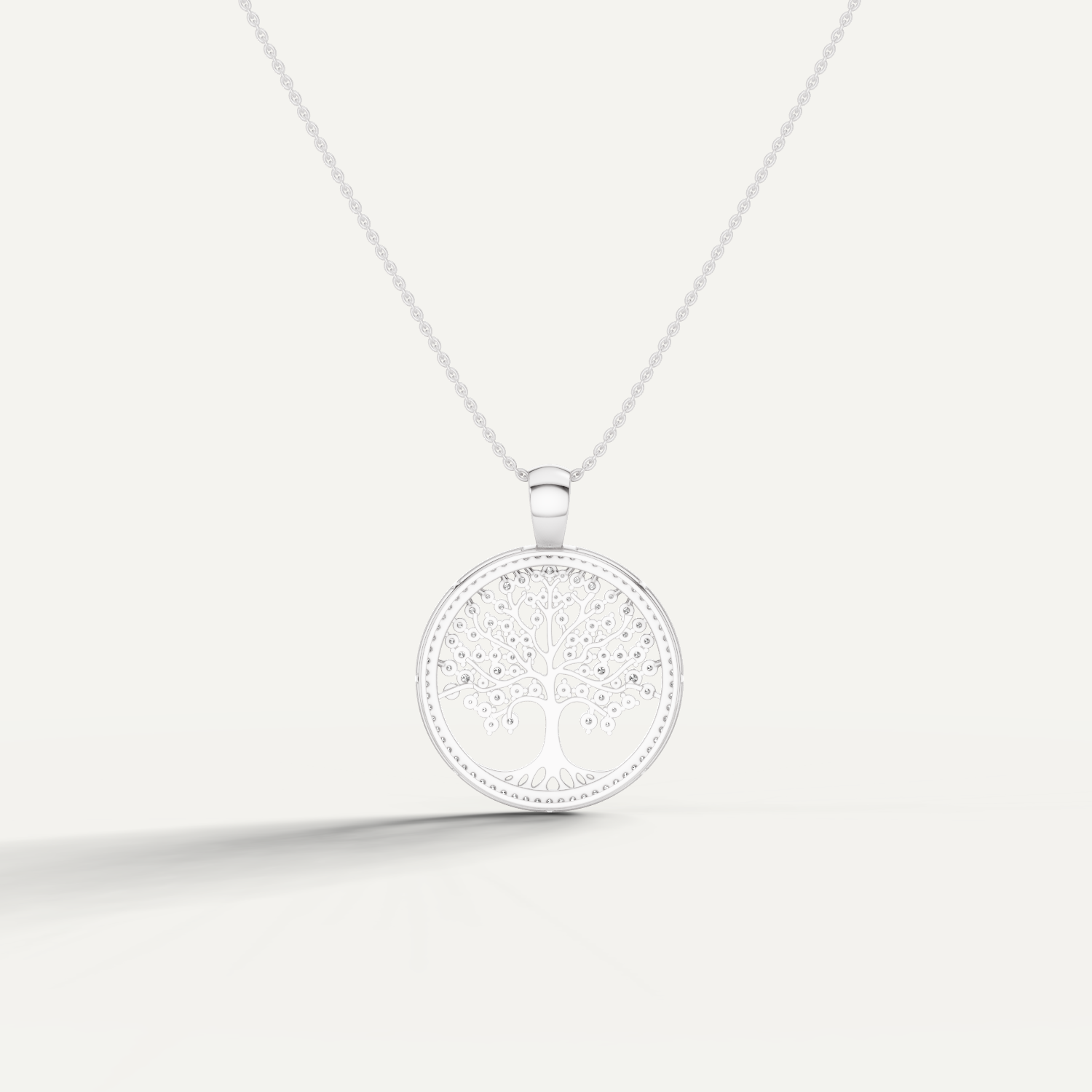 Vita, Tree of Life Pendant in 18K White Gold