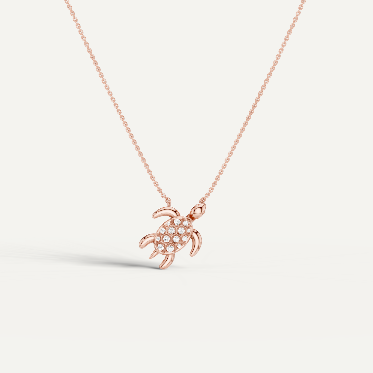 Chelone, Turtle Pendant in 18K Rose Gold