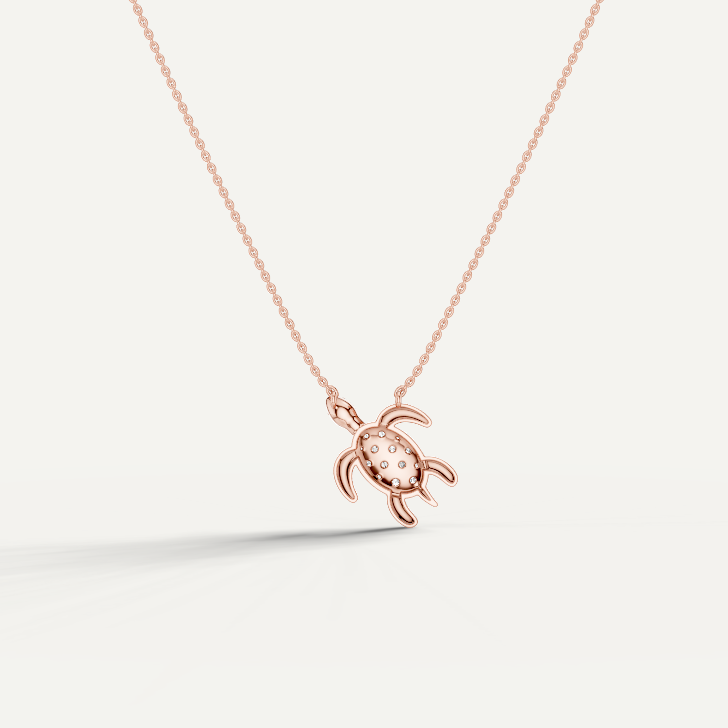 Chelone, Turtle Pendant in 14K Rose Gold