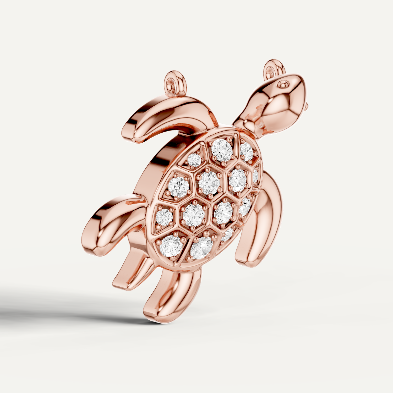 Chelone, Turtle Pendant in 14K Rose Gold