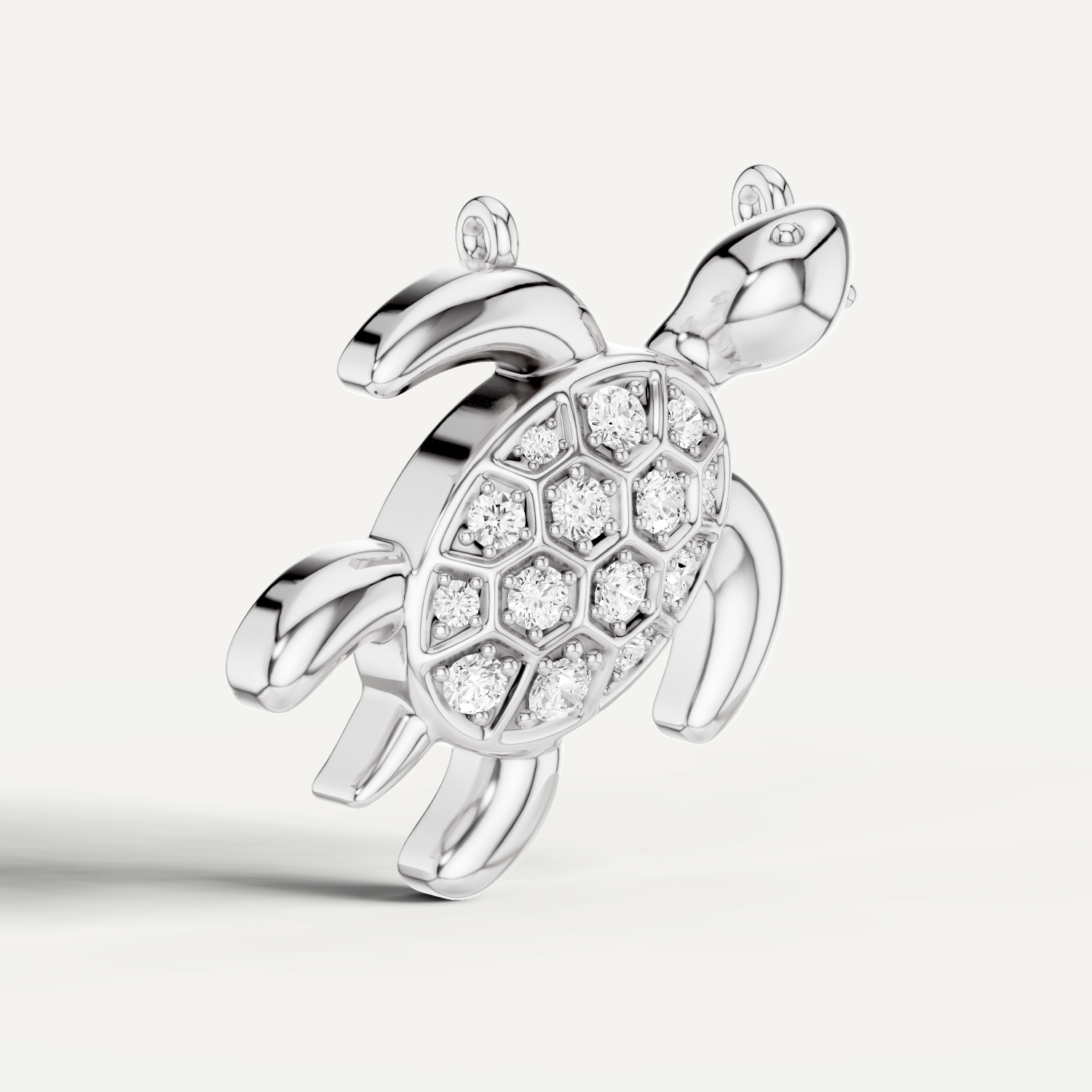 Chelone, Turtle Pendant in 14K White Gold