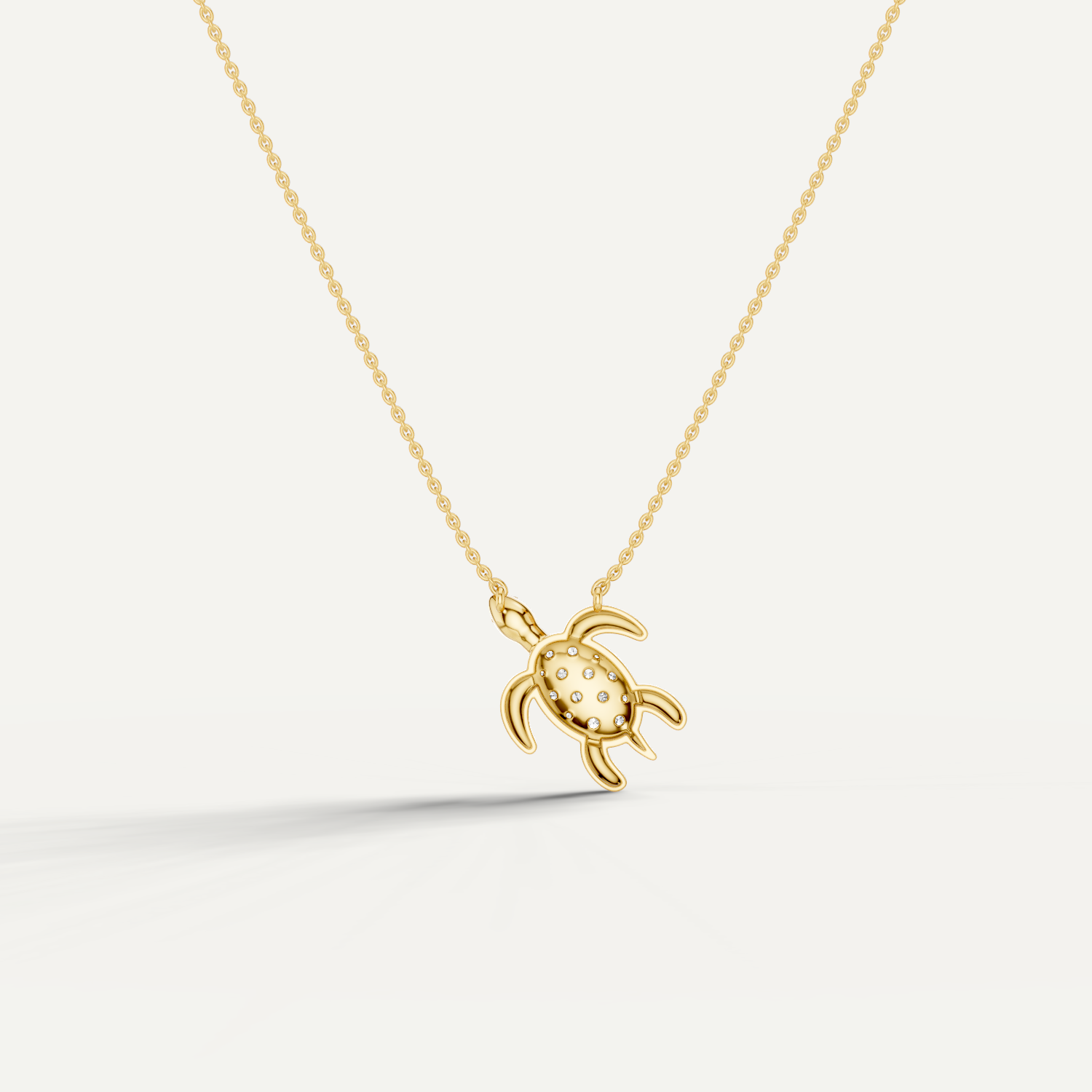 Chelone, Turtle Pendant in 14K Yellow Gold