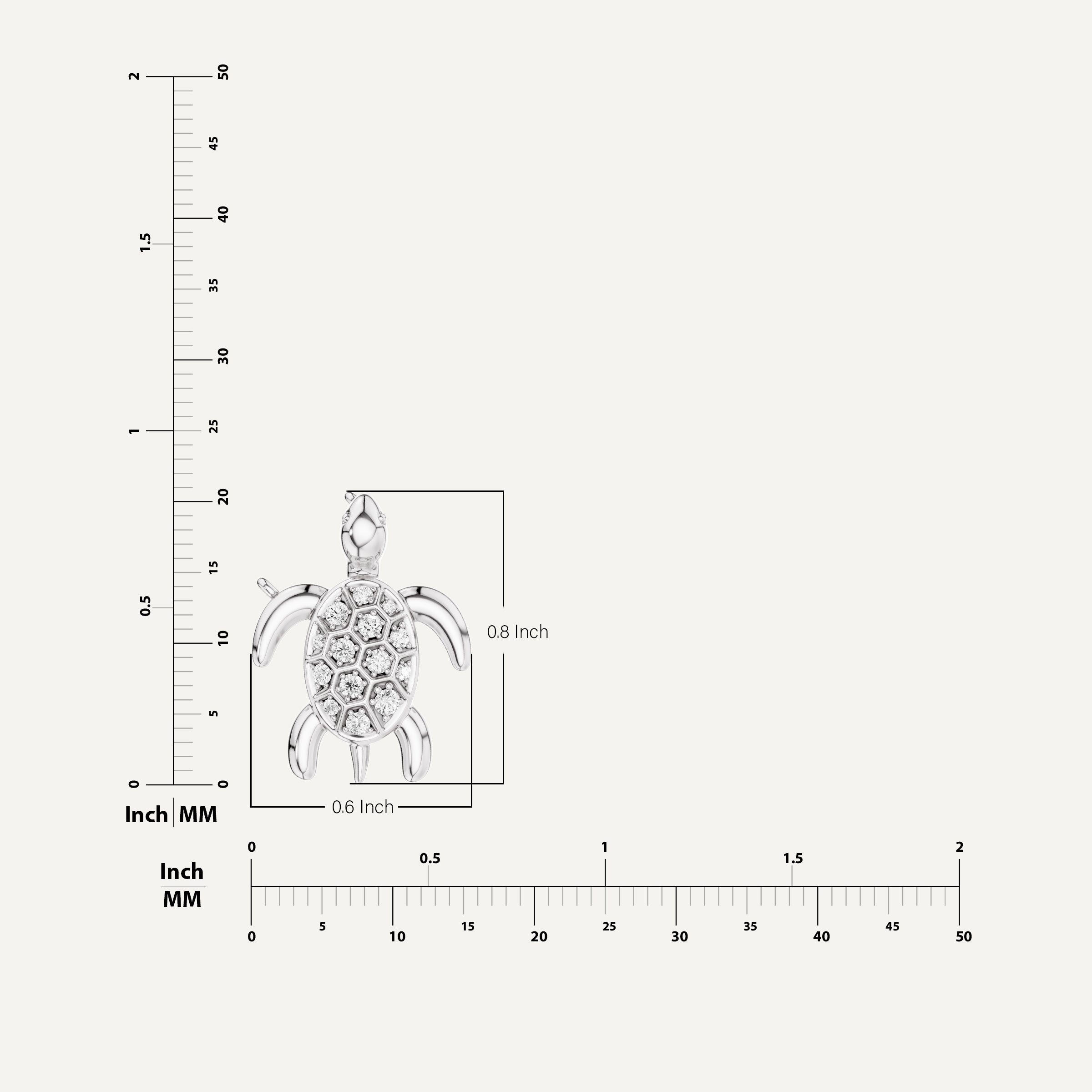 Chelone, Turtle Pendant in 18K White Gold