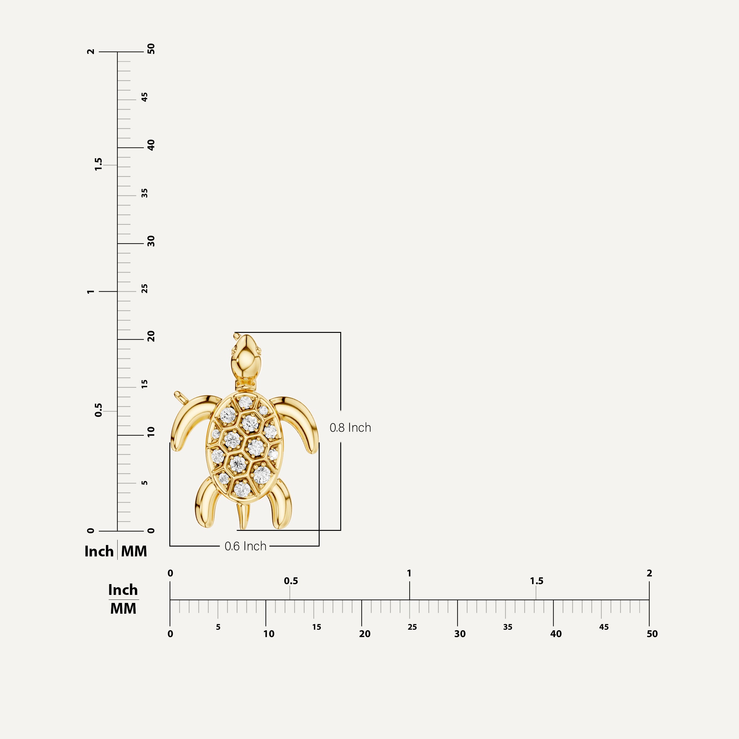 Chelone, Turtle Pendant in 14K Yellow Gold