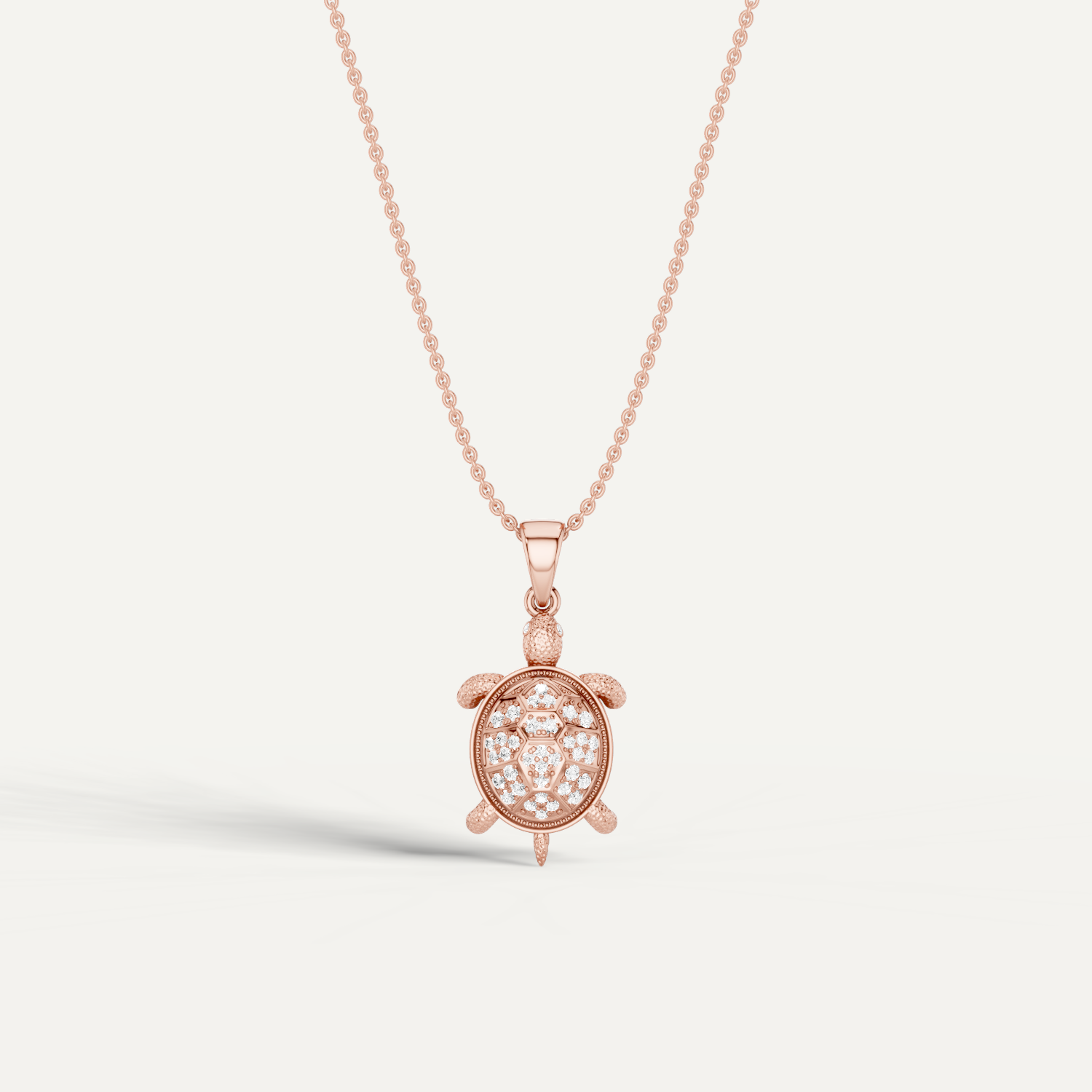 Sea Trot, Turtle Pendant in 18K Rose Gold