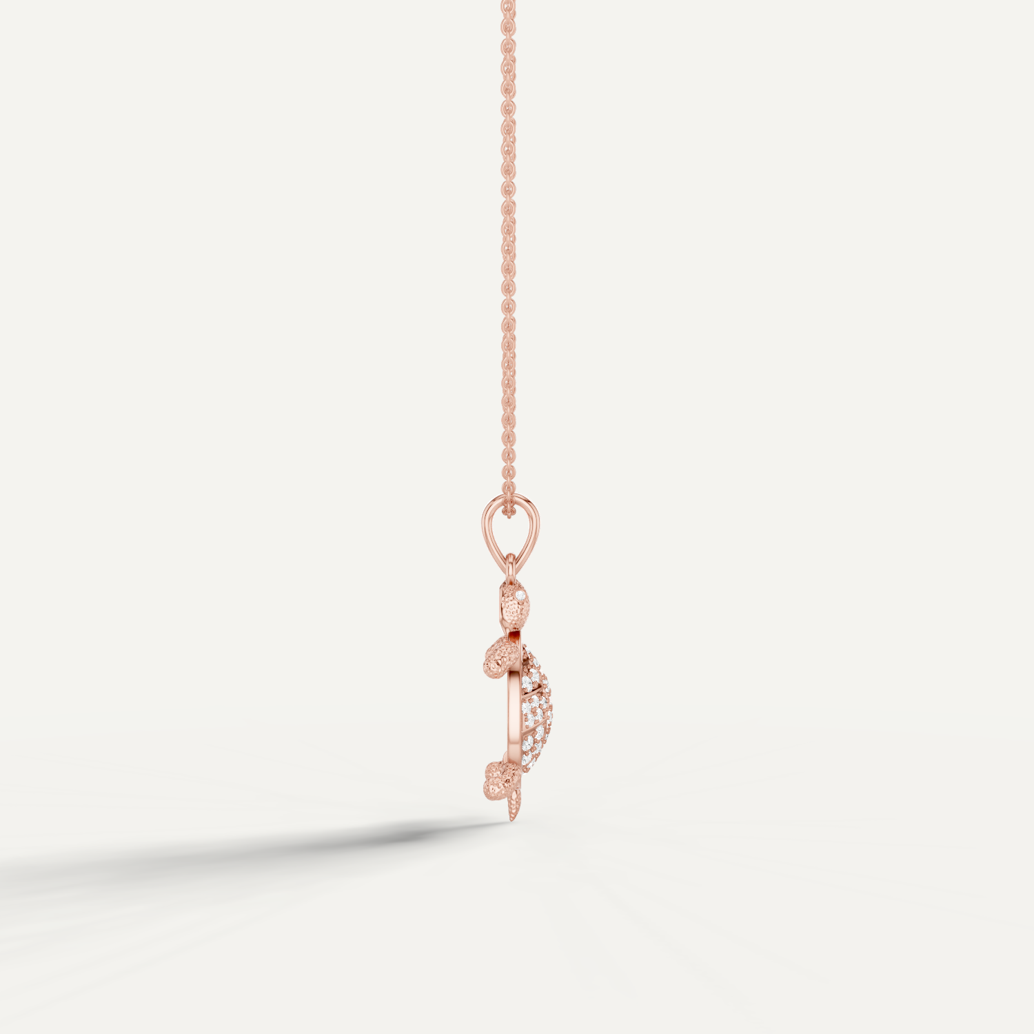 Sea Trot, Turtle Pendant in 18K Rose Gold