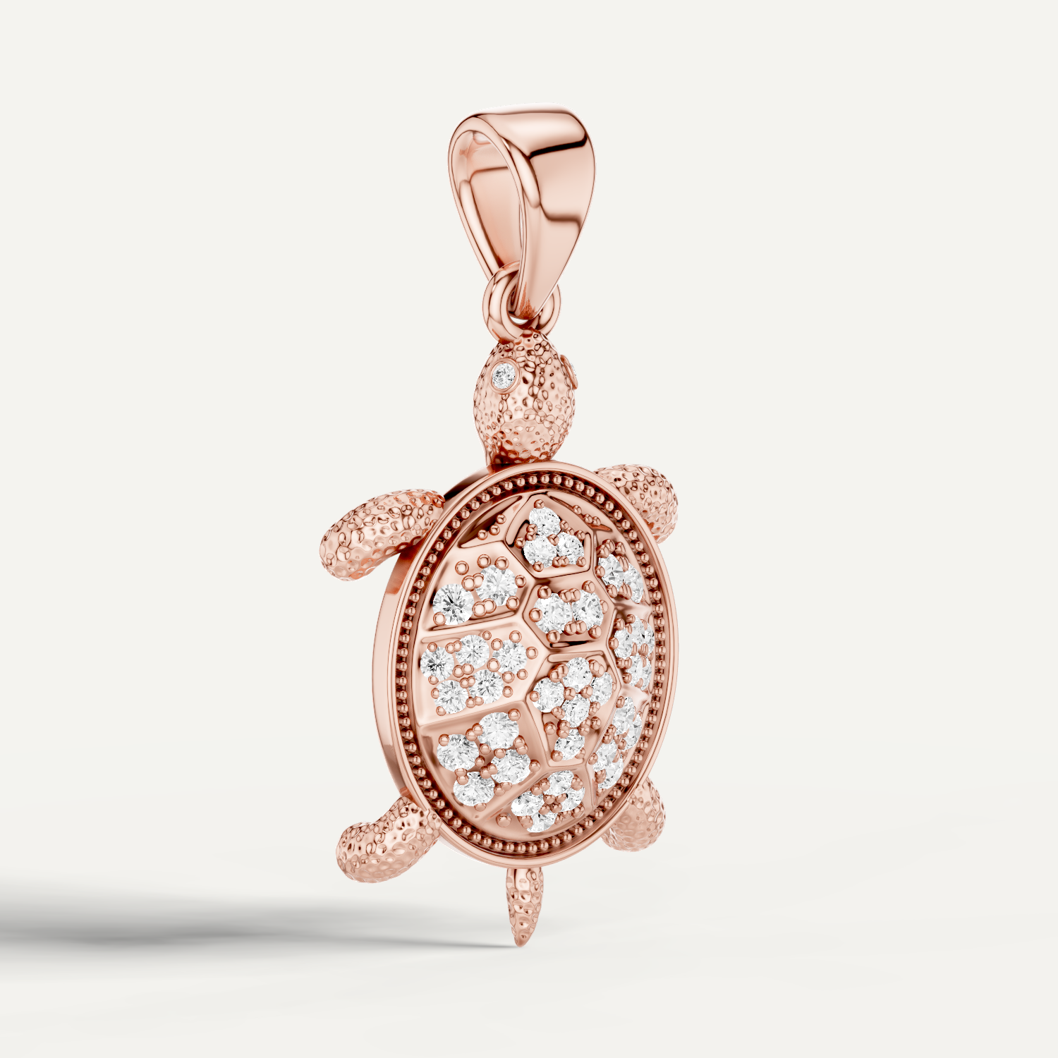 Sea Trot, Turtle Pendant in 18K Rose Gold