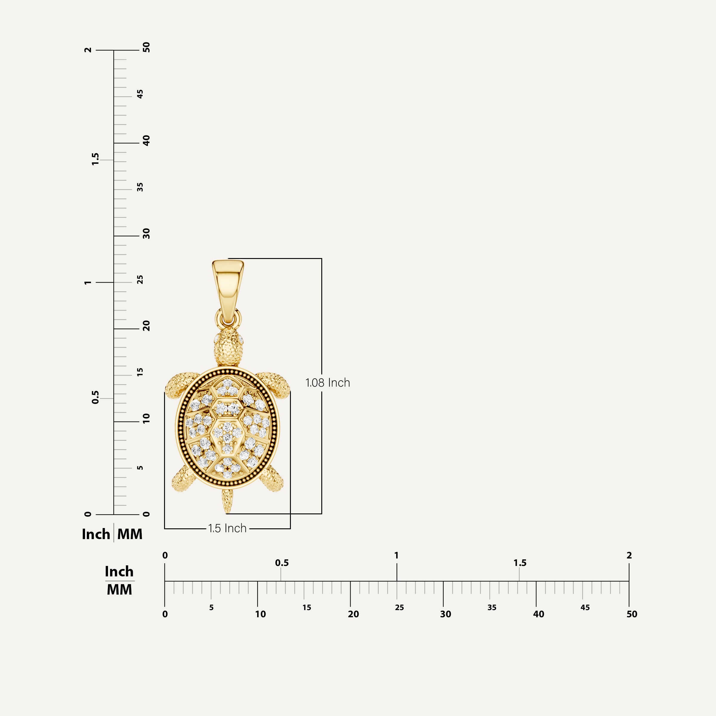 Sea Trot, Turtle Pendant in 18K Yellow Gold