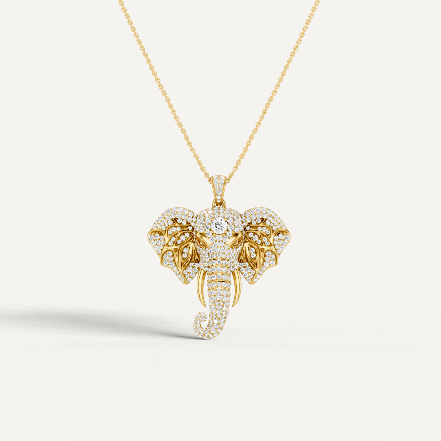 Varana, Elephant Pendant in 18K Yellow Gold
