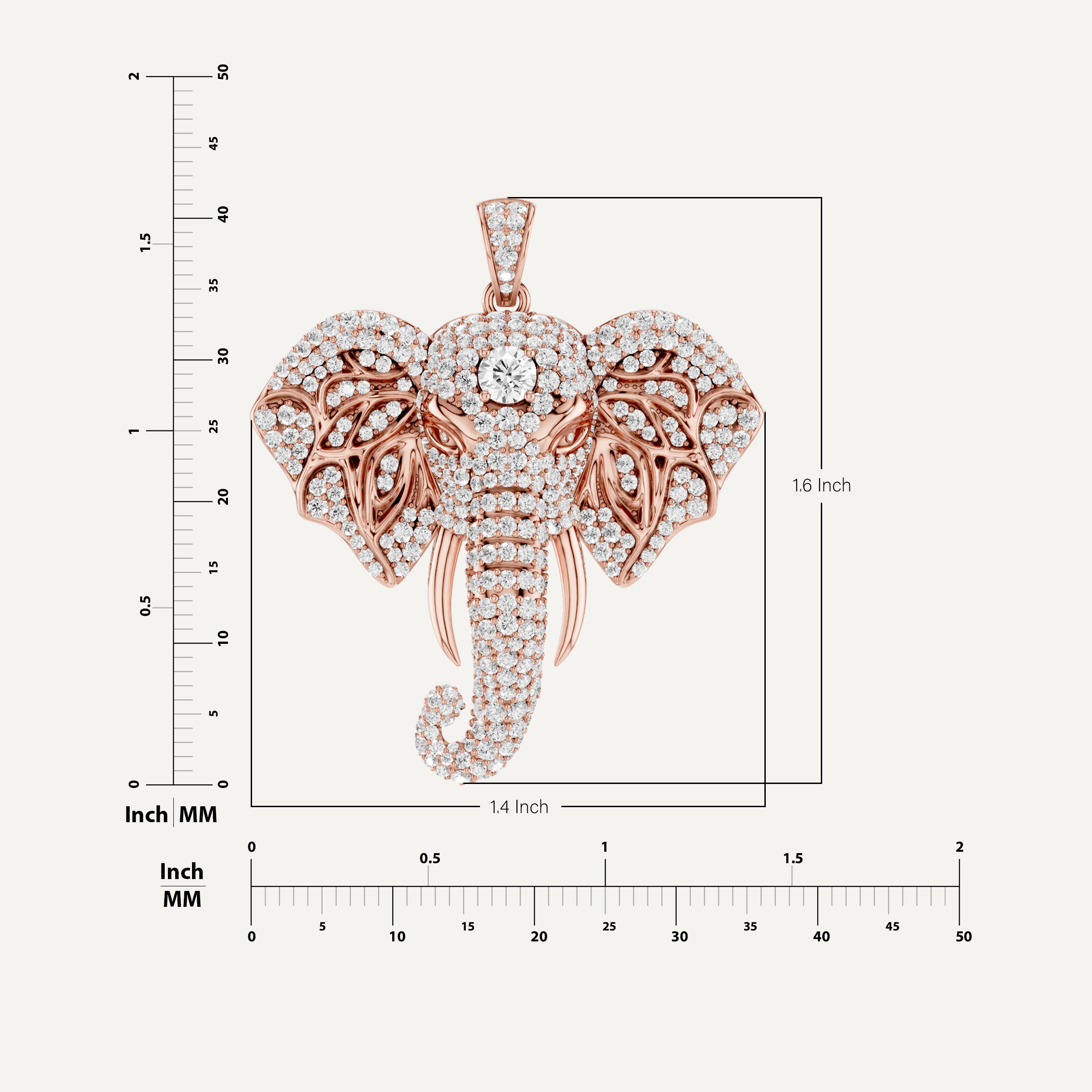 Varana, Elephant Pendant in 18K Rose Gold