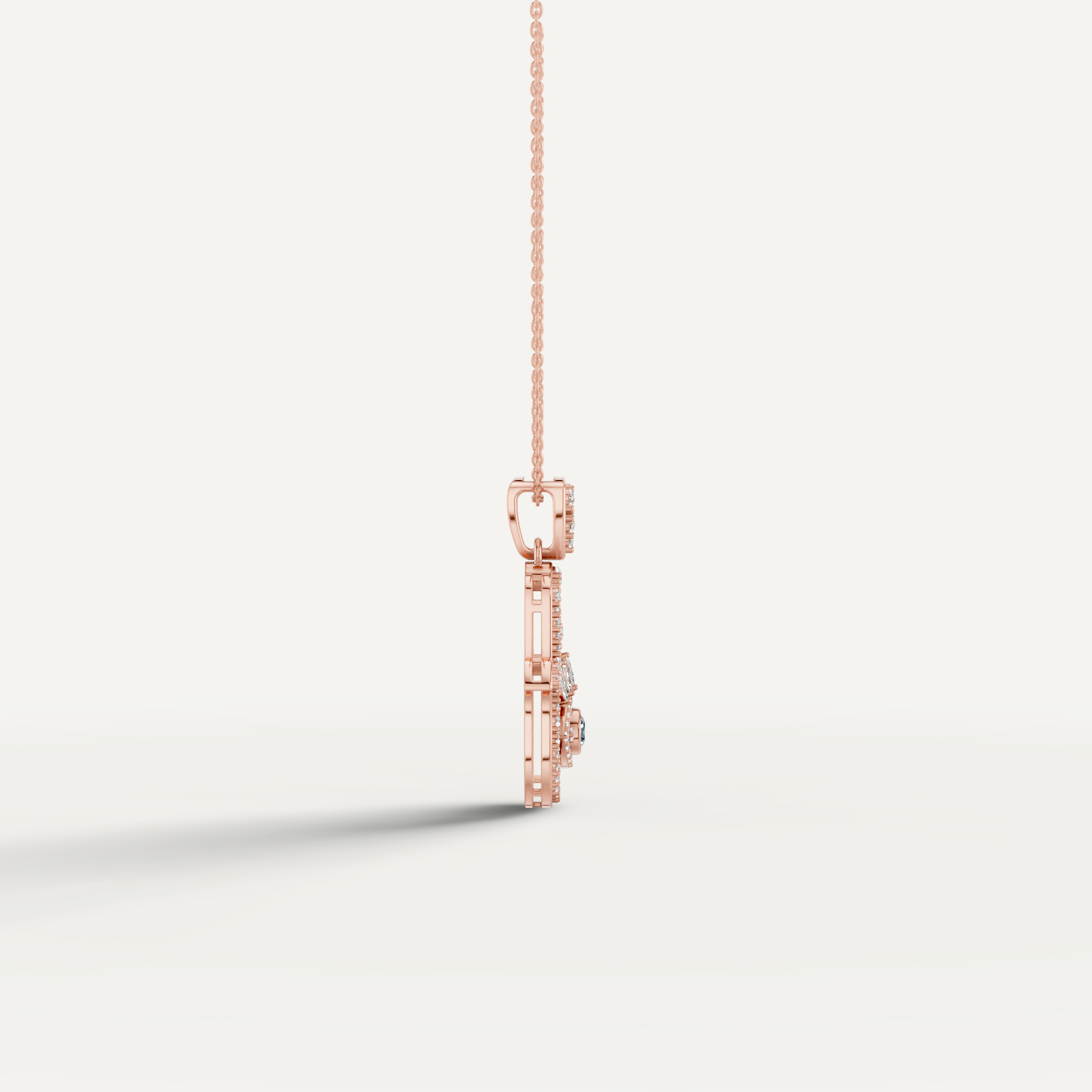 Hanzel, Hamsa Hand Pendant in 14K Rose Gold
