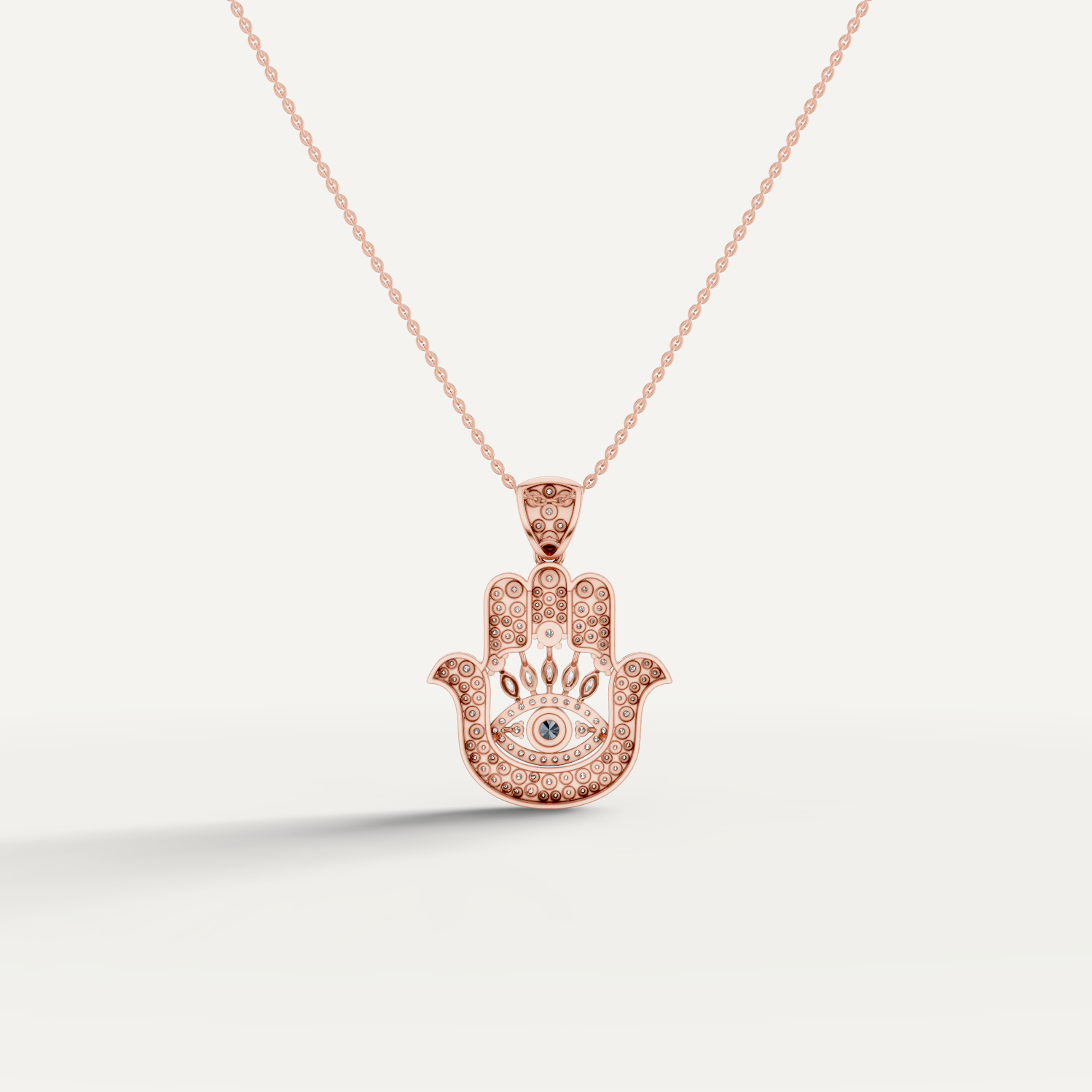 Hanzel, Hamsa Hand Pendant in 14K Rose Gold