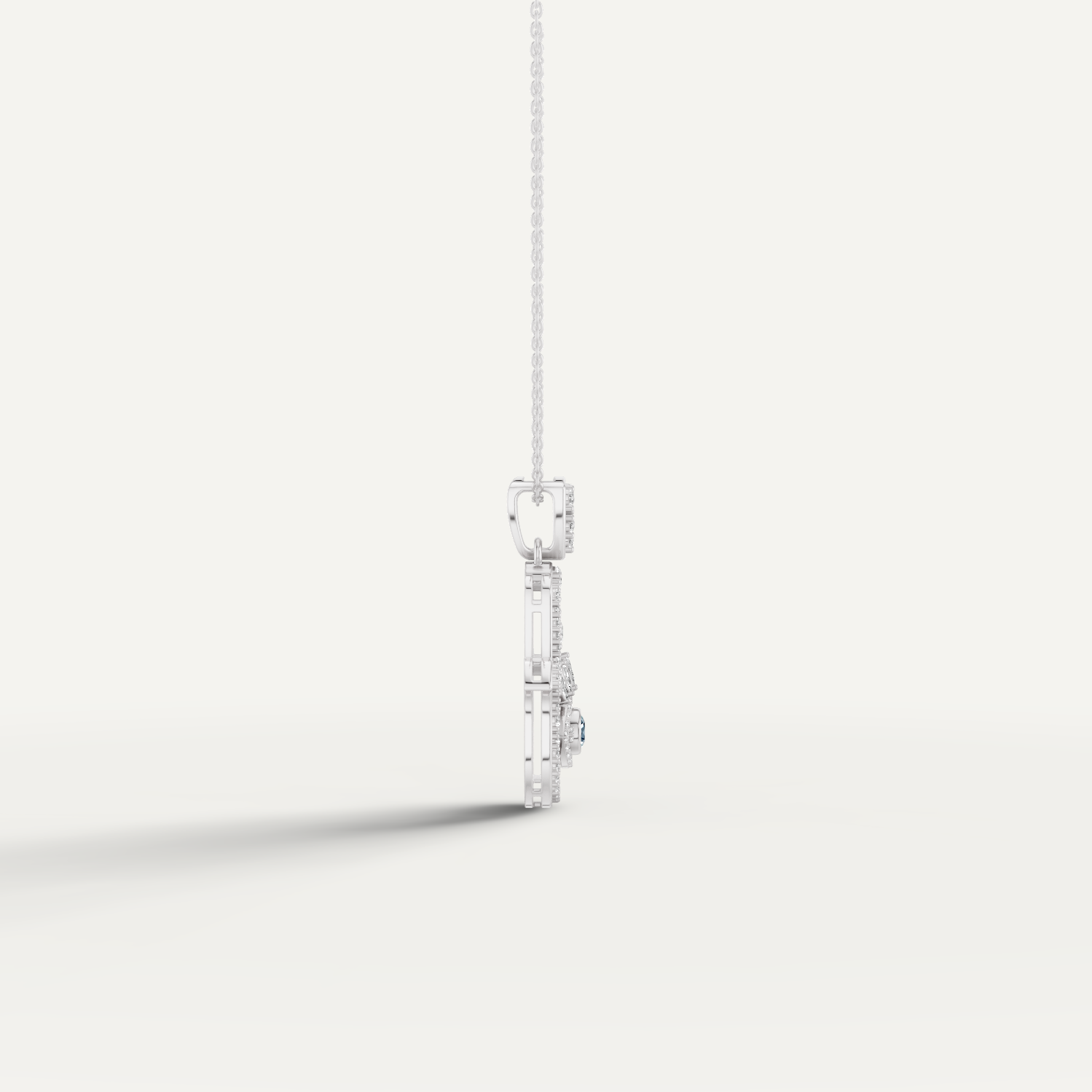 Hanzel, Hamsa Hand Pendant in 14K White Gold