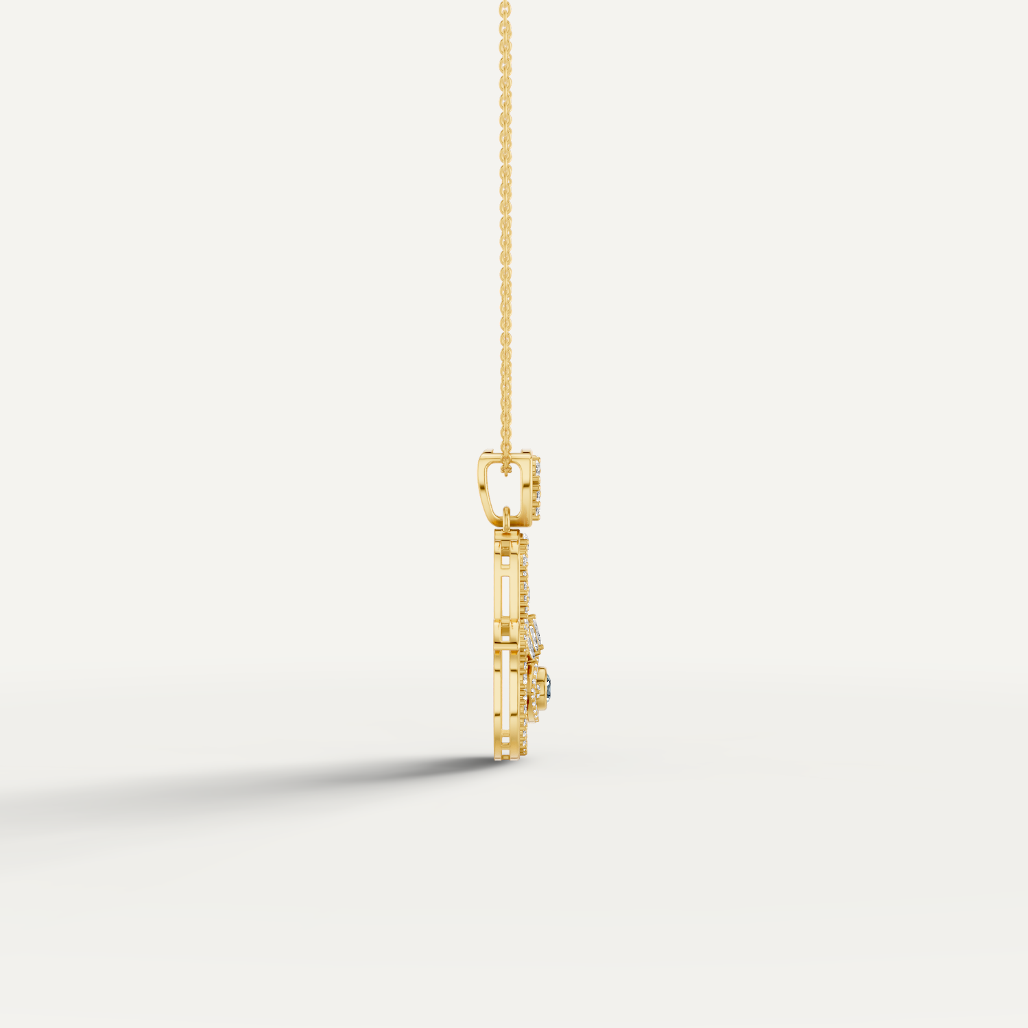Hanzel, Hamsa Hand Pendant in 14K Yellow Gold