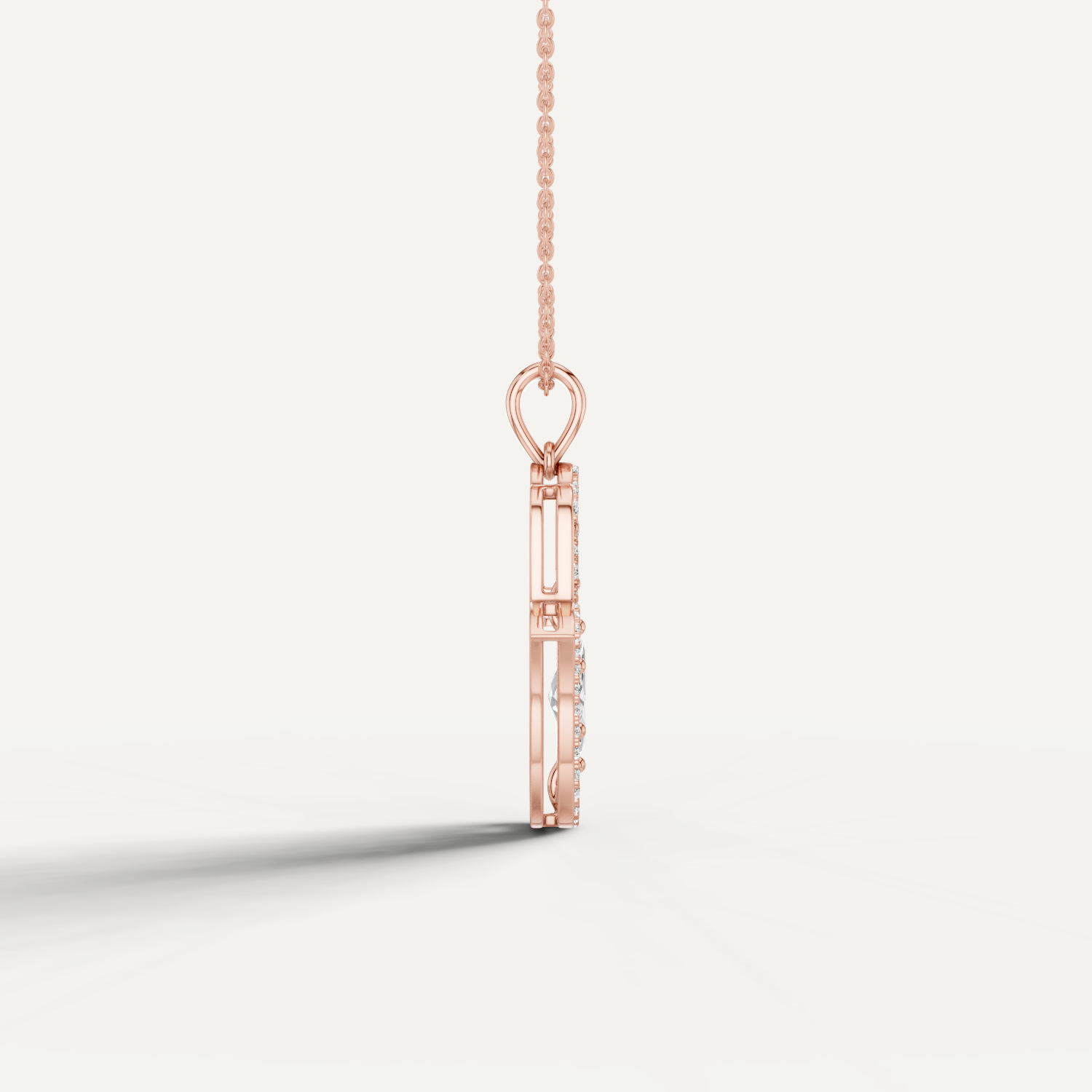 Palmara, Hamsa Hand Pendant in 14K Rose Gold