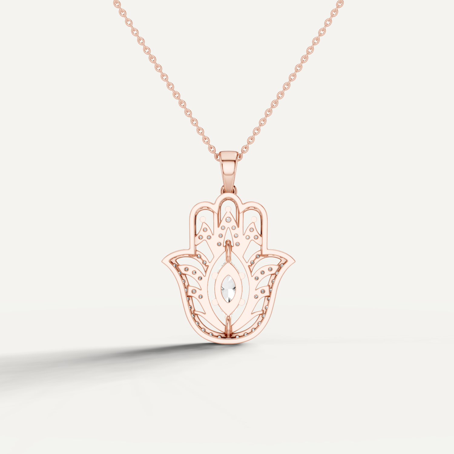 Palmara, Hamsa Hand Pendant in 14K Rose Gold