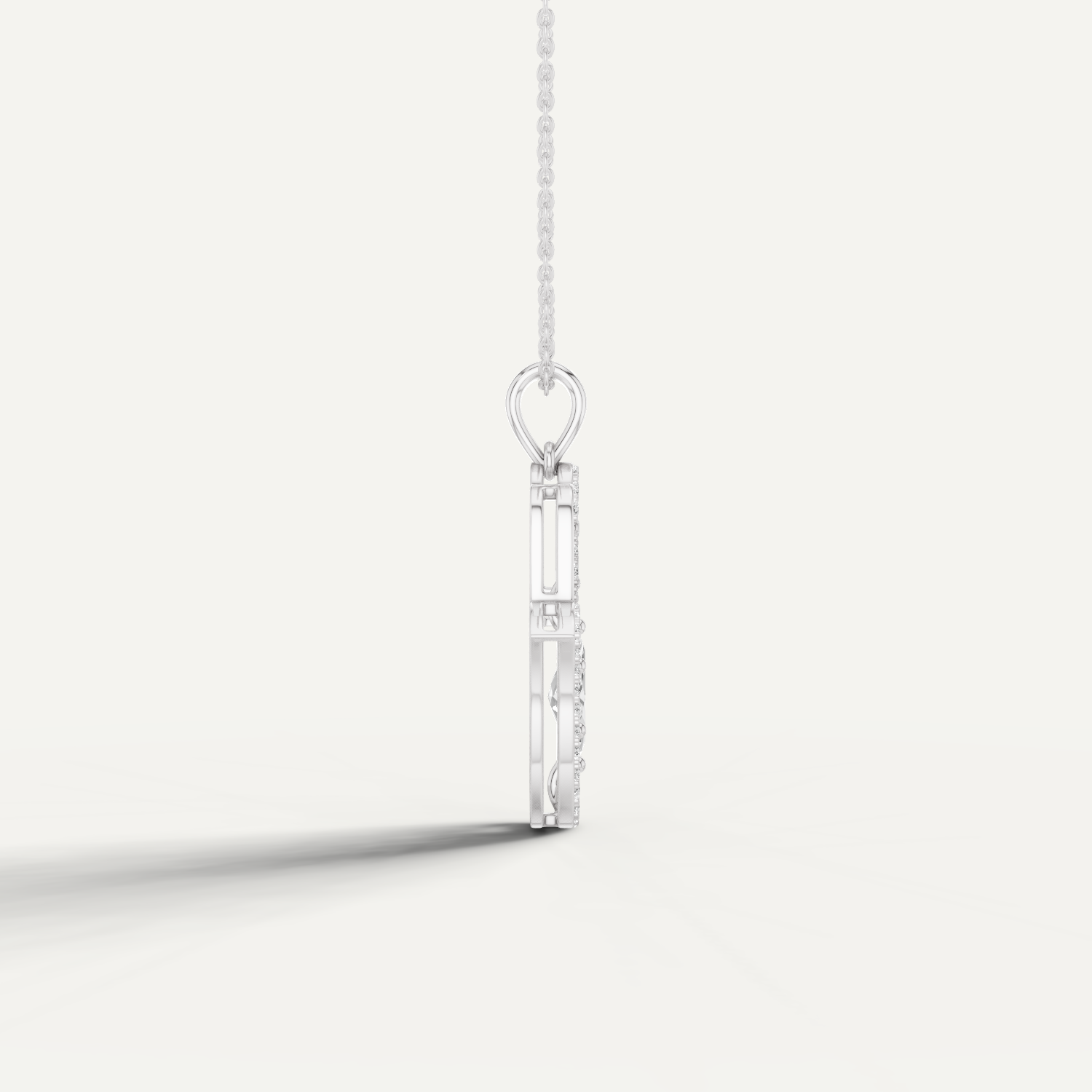 Palmara, Hamsa Hand Pendant in 14K White Gold