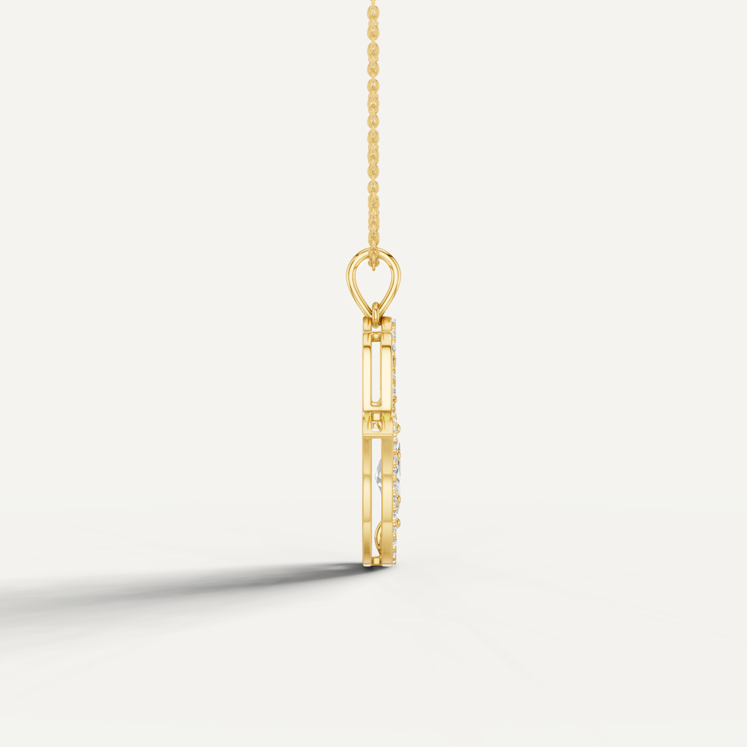 Palmara, Hamsa Hand Pendant in 14K Yellow Gold