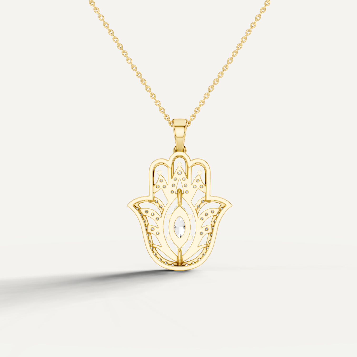 Palmara, Hamsa Hand Pendant in 14K Yellow Gold
