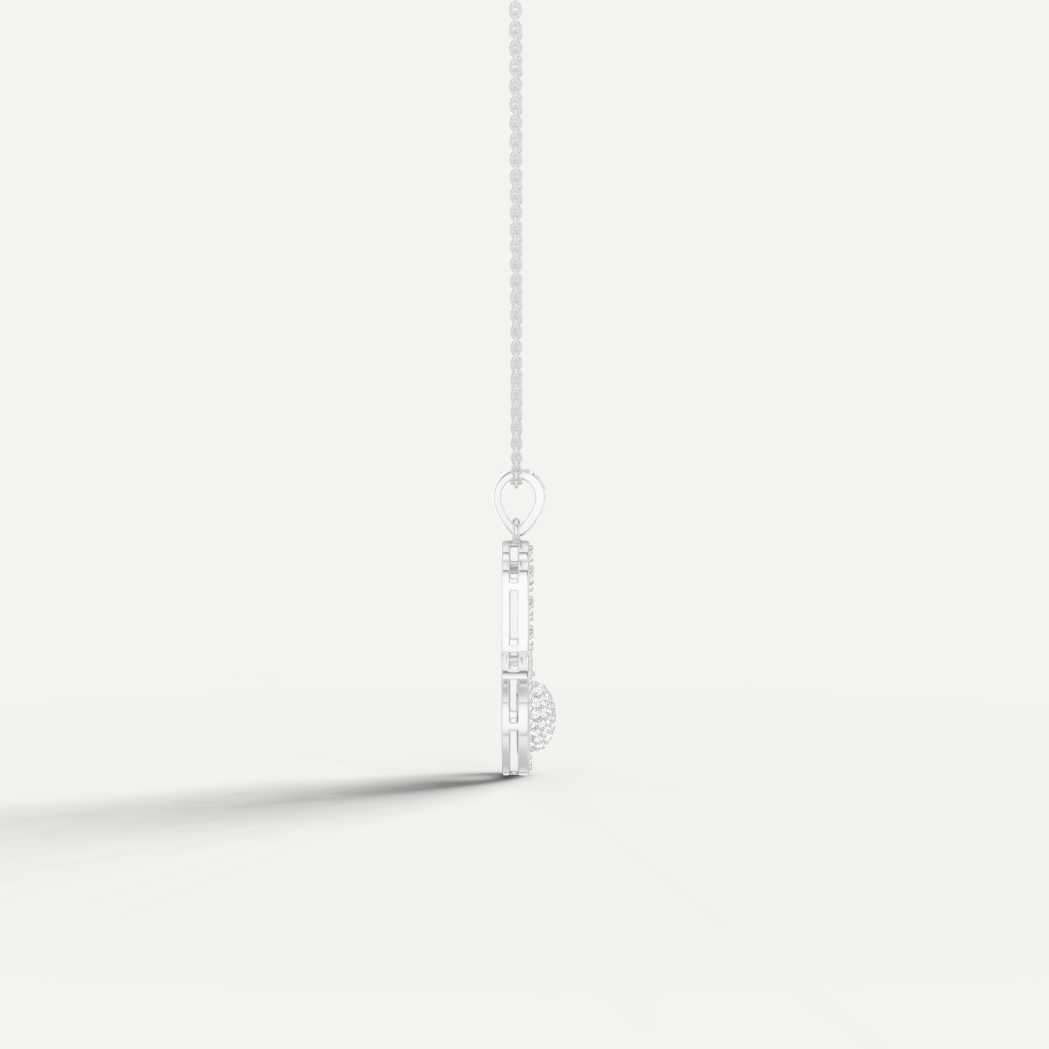 Mira, Hamsa Hand Pendant in 18K White Gold