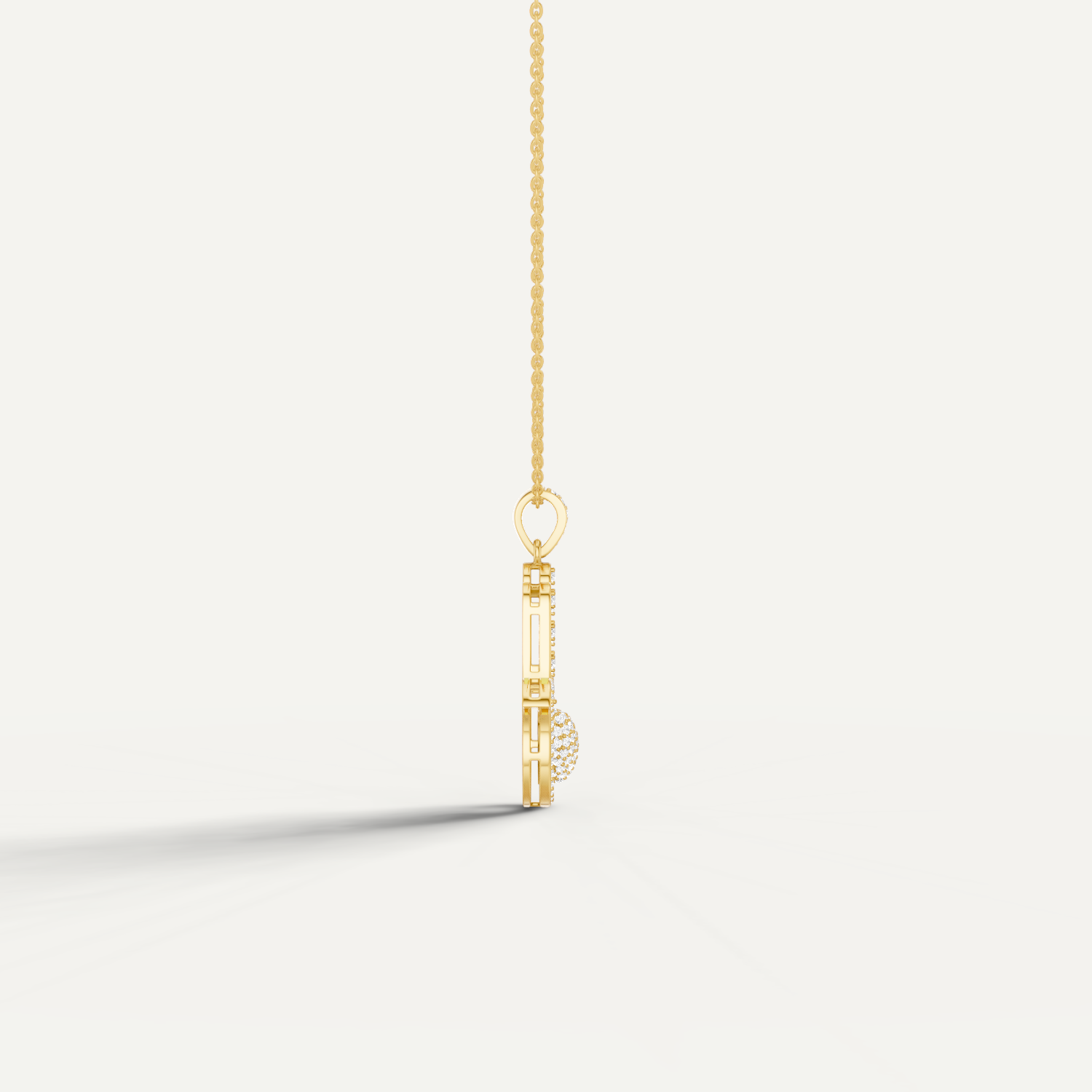Mira, Hamsa Hand Pendant in 14K Yellow Gold