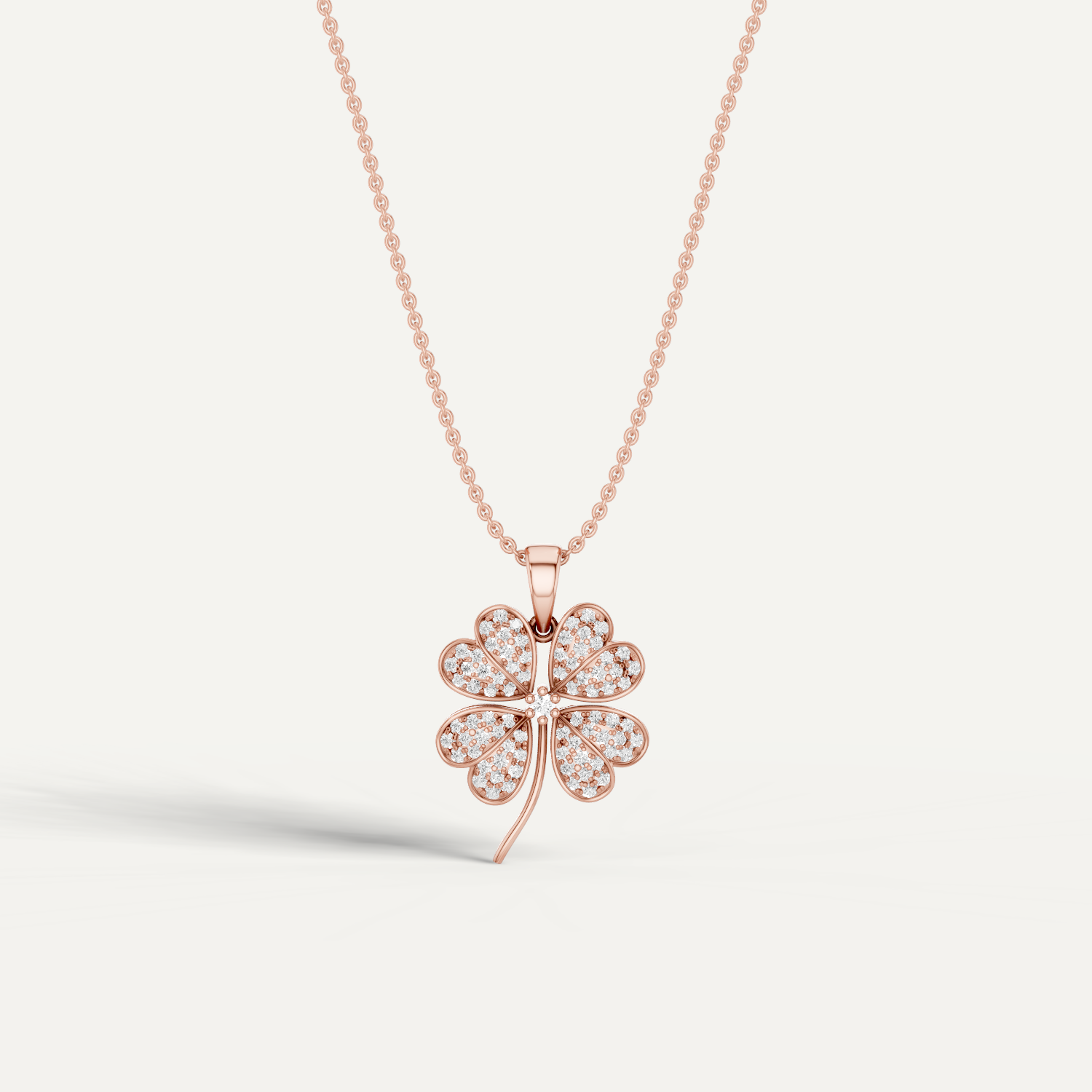 Chamour, Clover Leaf Pendant in 14K Rose Gold