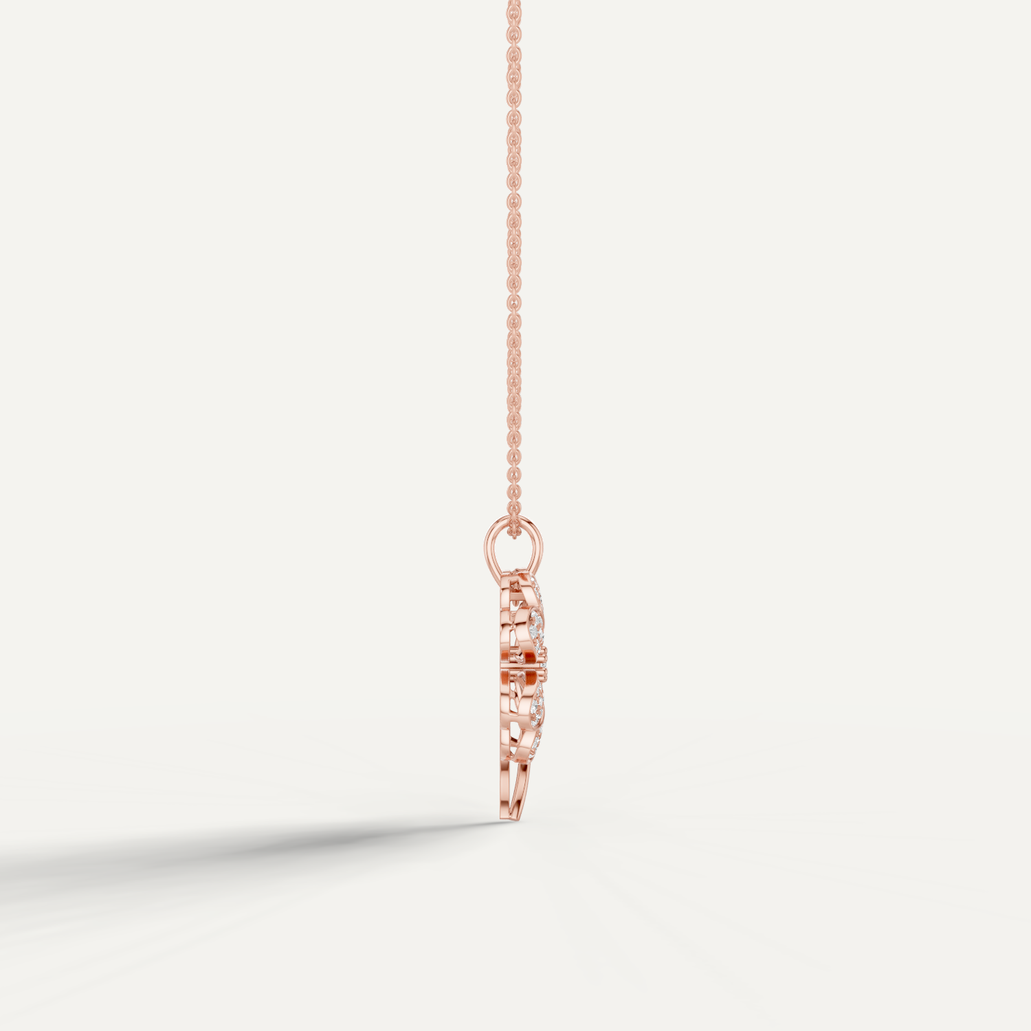Chamour, Clover Leaf Pendant in 14K Rose Gold