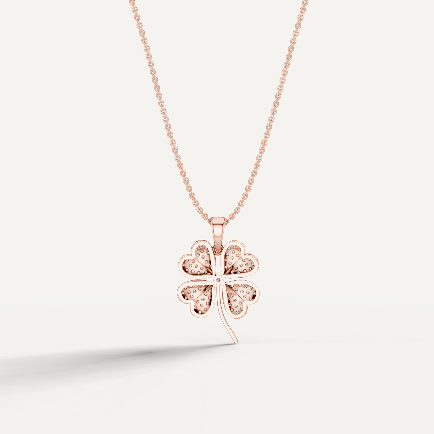 Chamour, Clover Leaf Pendant in 14K Rose Gold