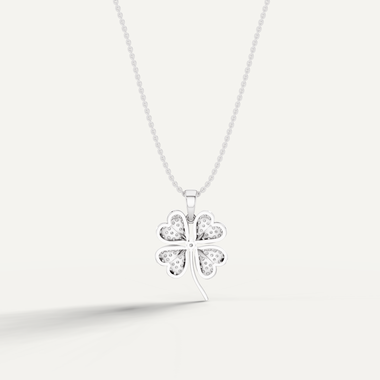 Chamour, Clover Leaf Pendant in 14K White Gold