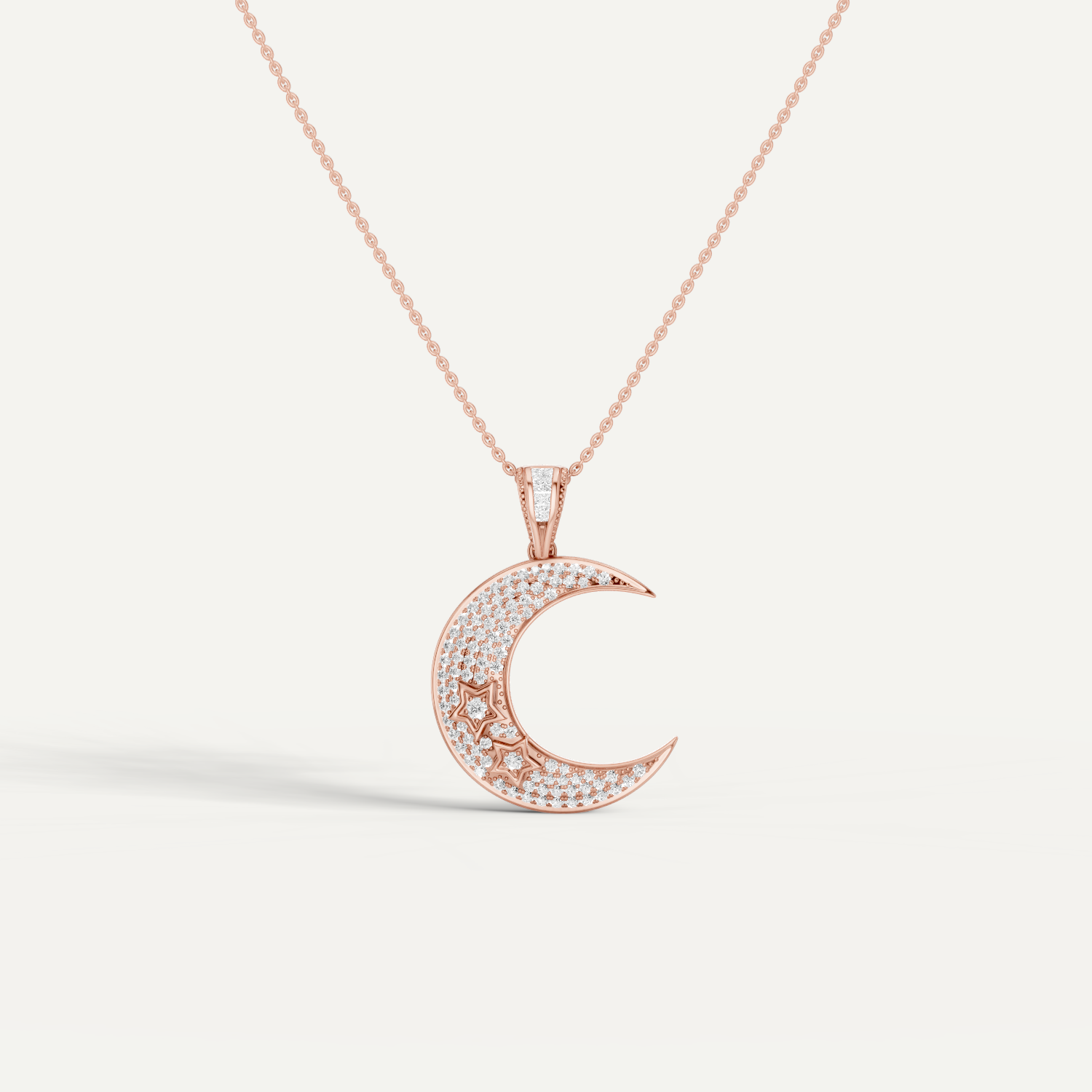 Luna, Moon Pendant in 14K Rose Gold
