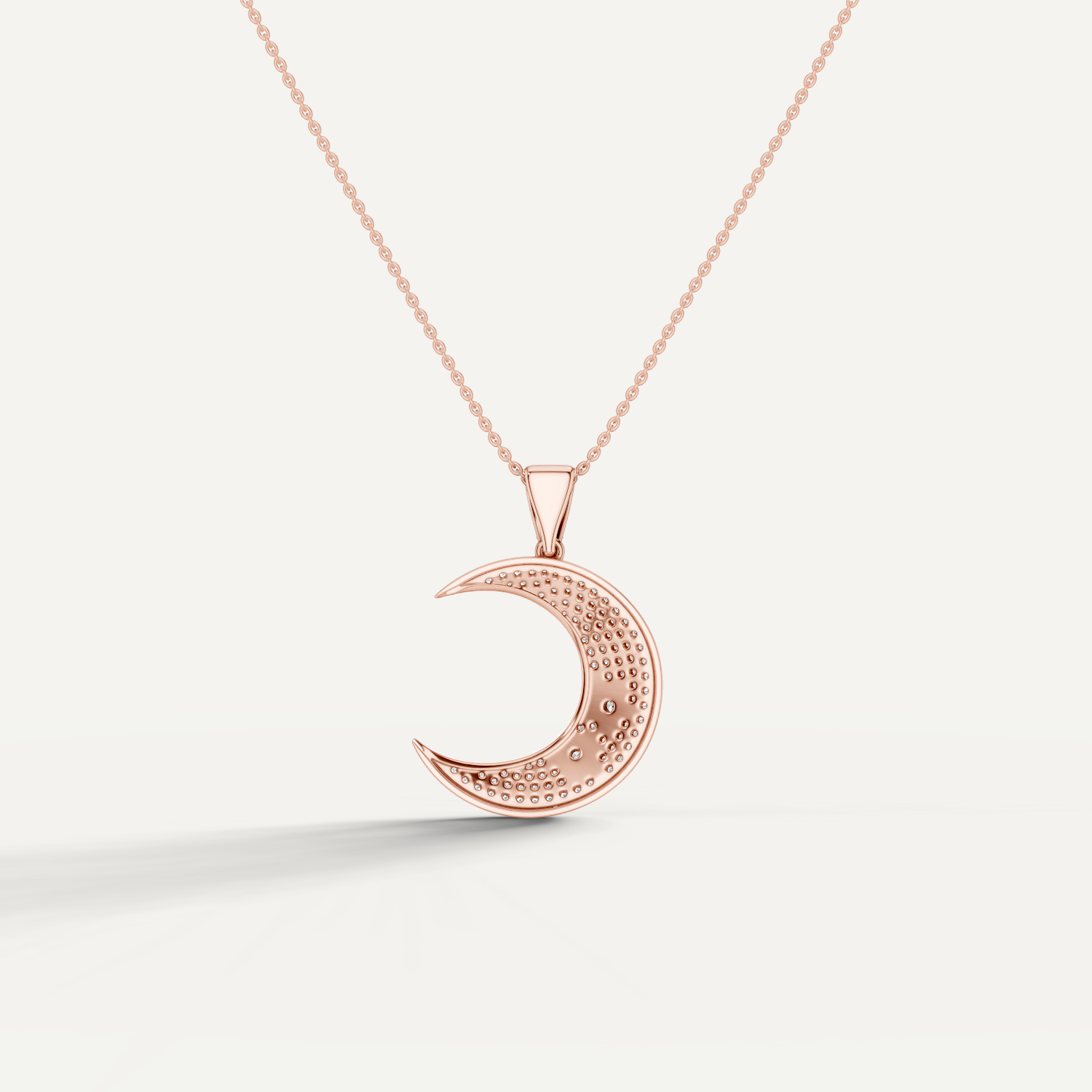 Luna, Moon Pendant in 14K Rose Gold